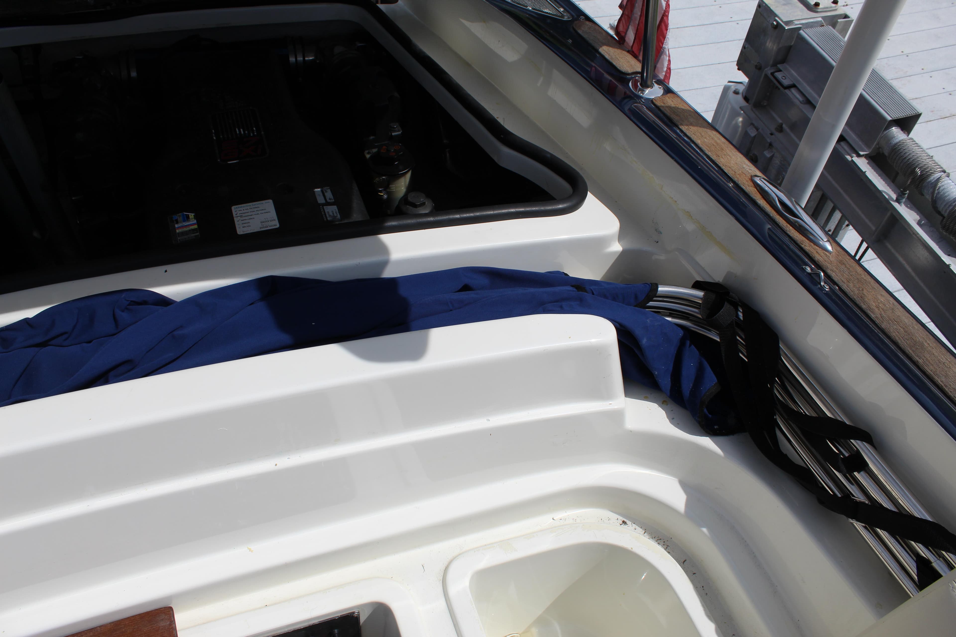 Interior of a 2010 Chris-Craft Corsair 28 boat.
