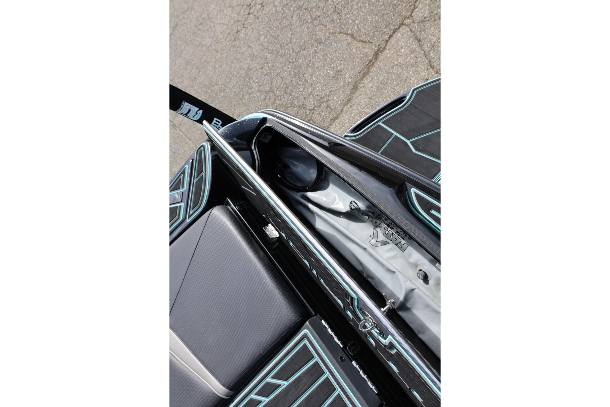 2021 Centurion Fi23 boat interior storage compartment with sleek design and modern features.