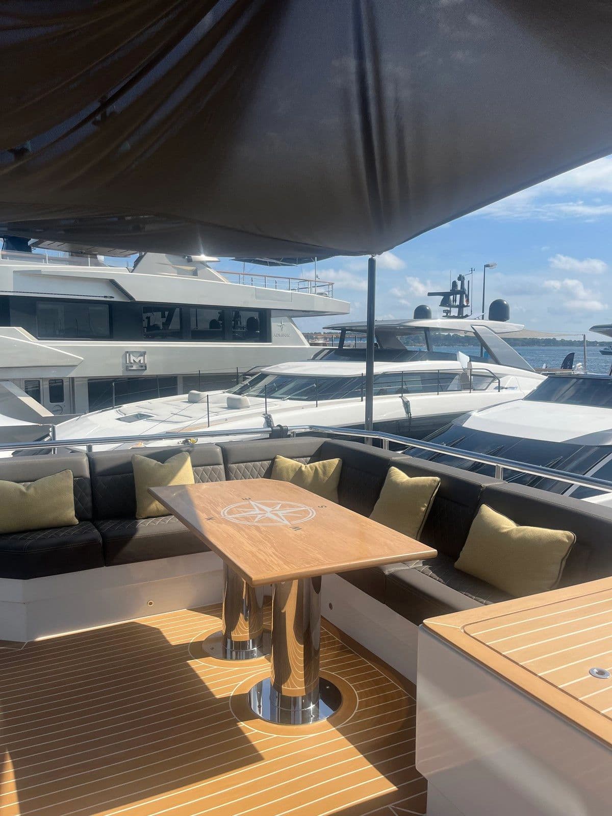 Luxurious seating area on Damen Fast Crew Supplier 3307 yacht, year 2009.