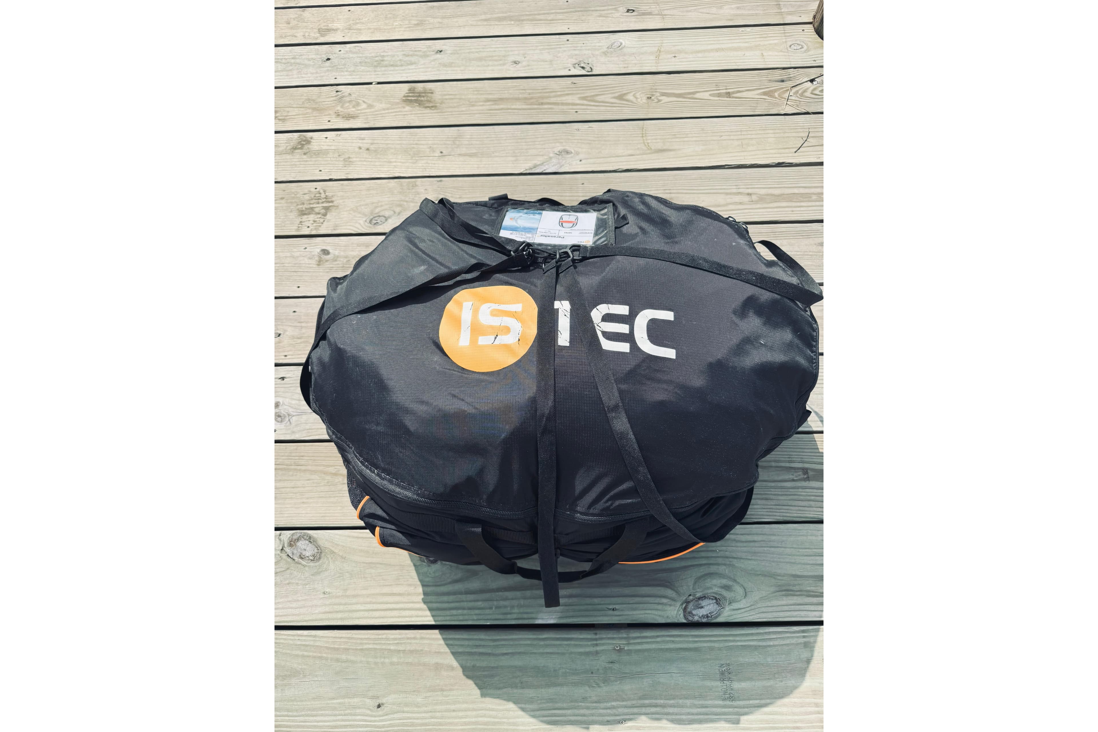 Black ISITEC bag on wooden deck, related to Jeanneau Sun Odyssey 45 DS, 2008 model.