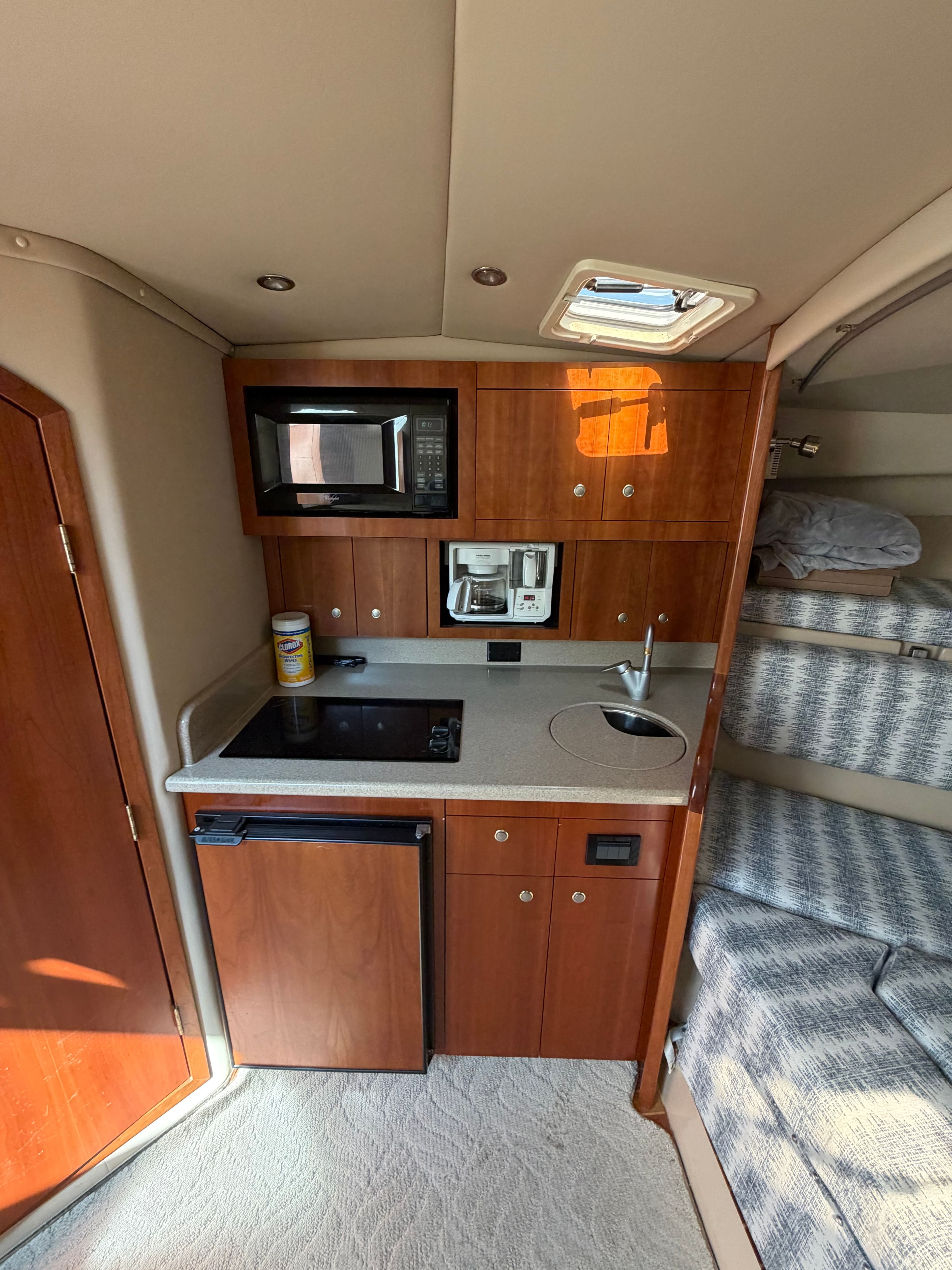 Galley in a 2005 Rampage 33 Express yacht.