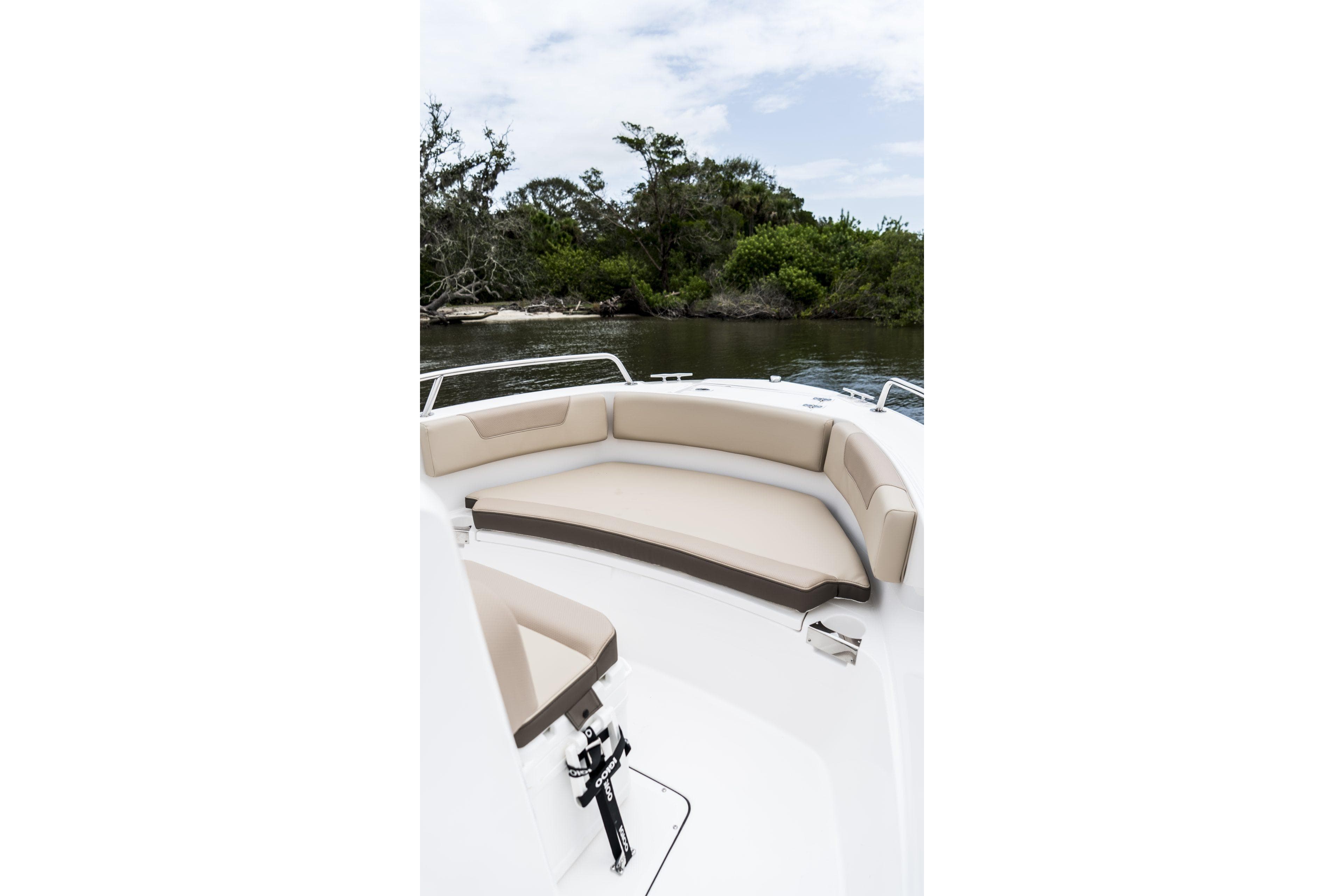 Interior view of Edgewater 188CC boat, model year 2025.