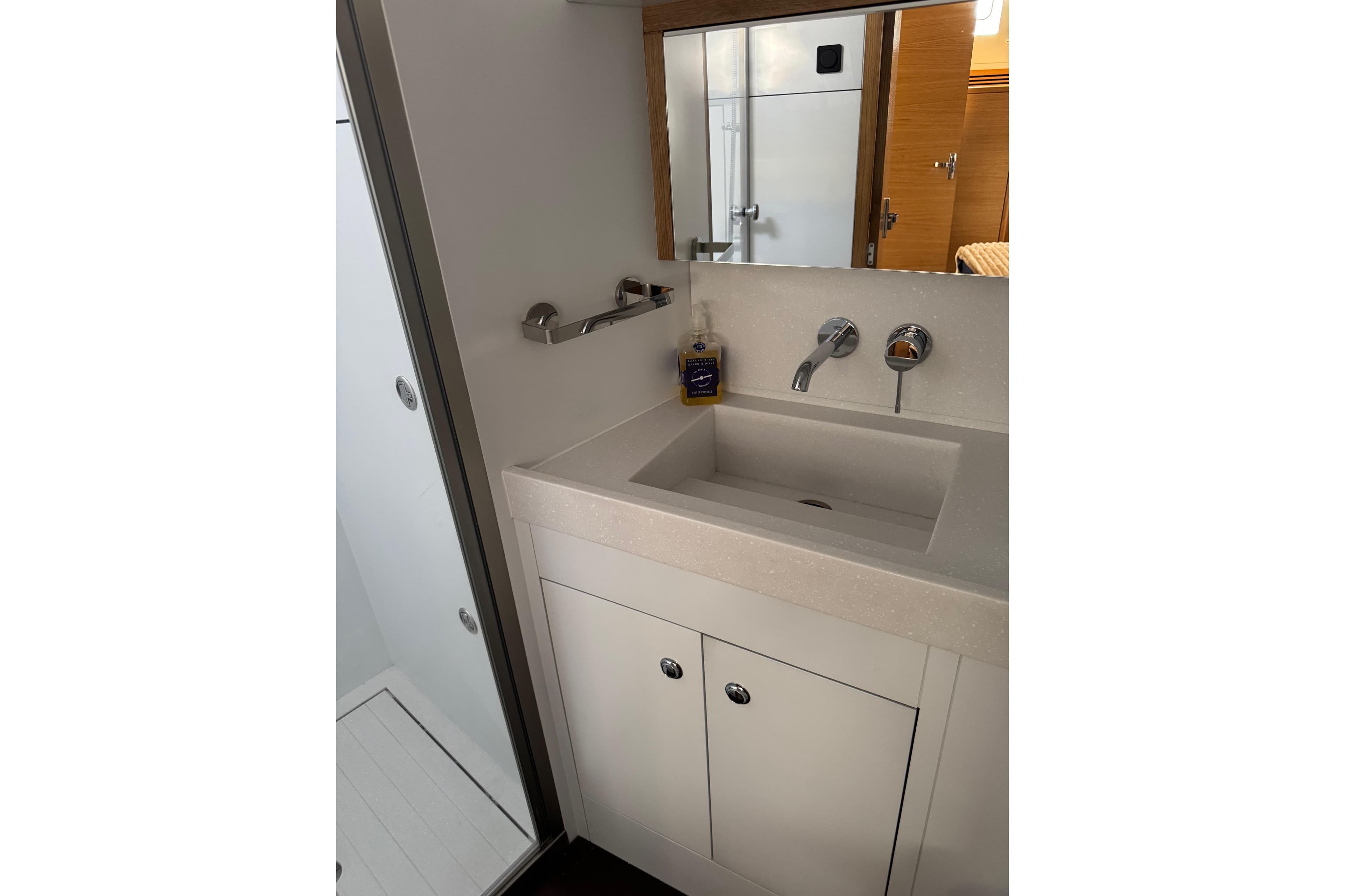Modern bathroom sink in 2023 Garcia SLOOP ALUMINIUM 51 yacht.