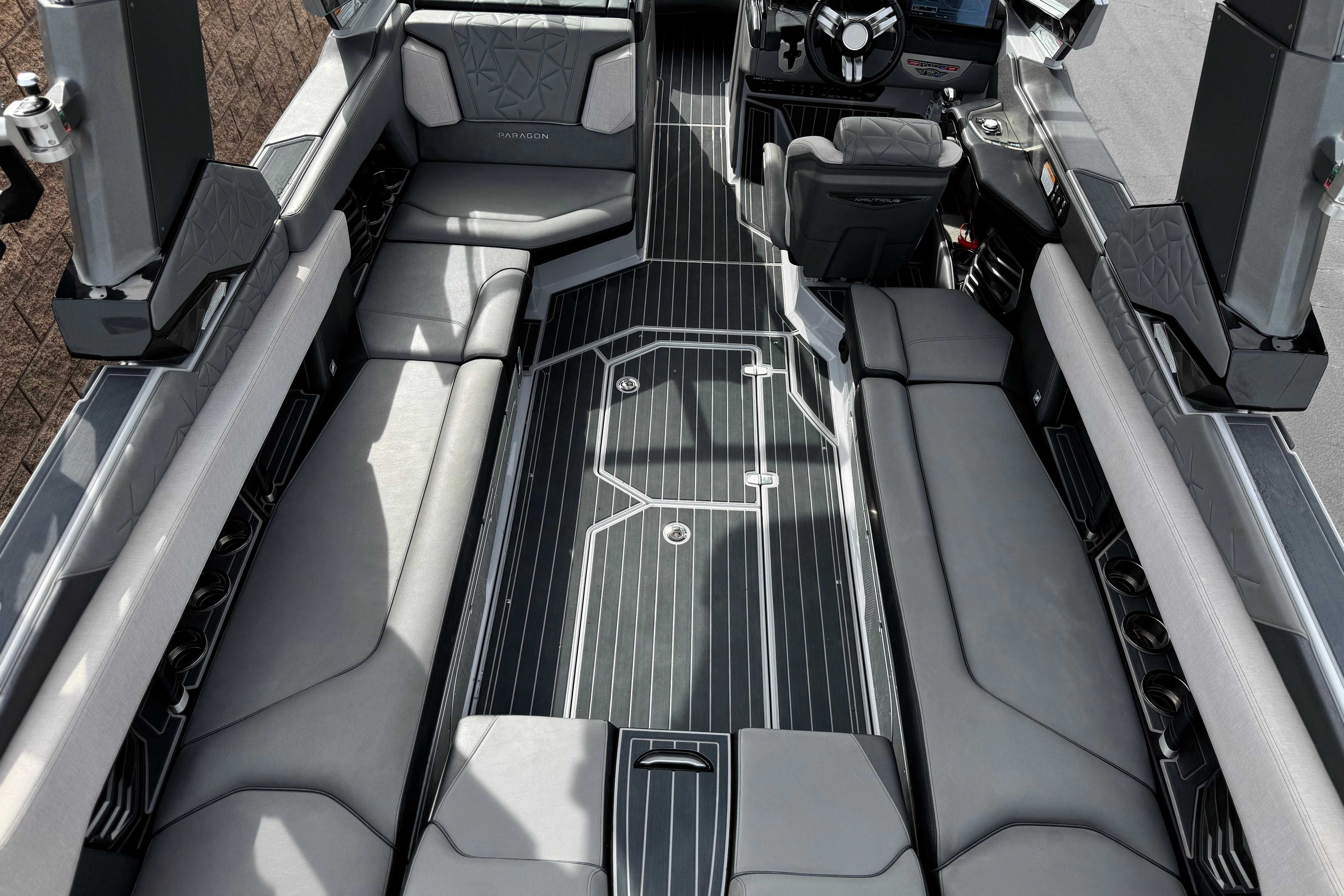 2022 Nautique Super Air Nautique G25 Paragon interior with luxurious seating and modern design.