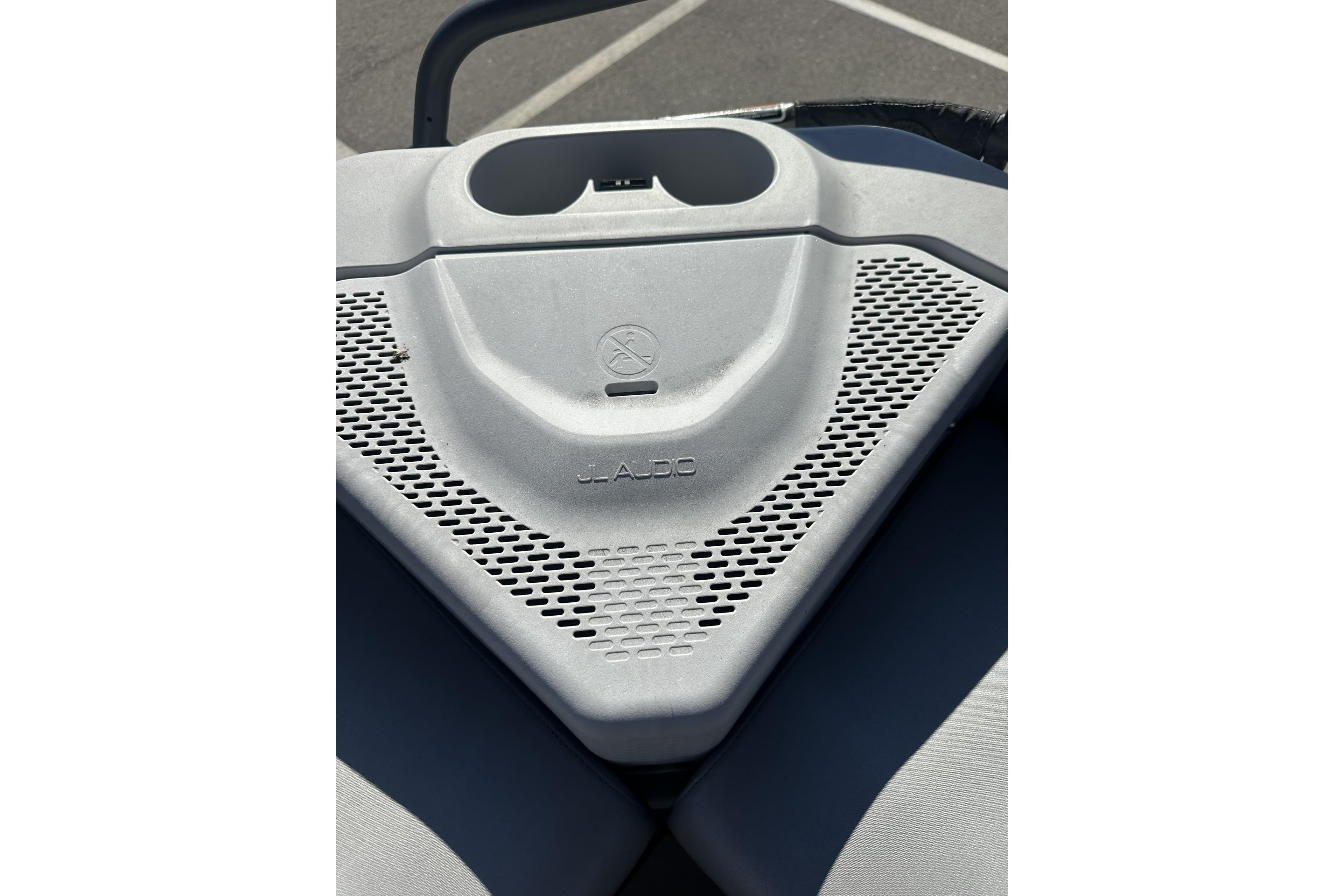 2022 Sea-Doo Switch Sport 21 dashboard with JL Audio speaker grille.