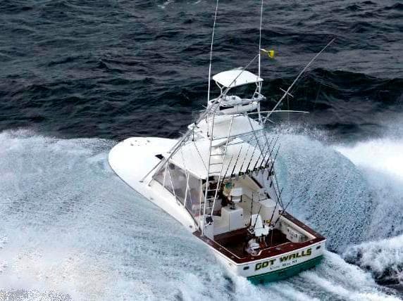 2024 Jersey Cape Devil 36 Custom boat navigating rough waters.