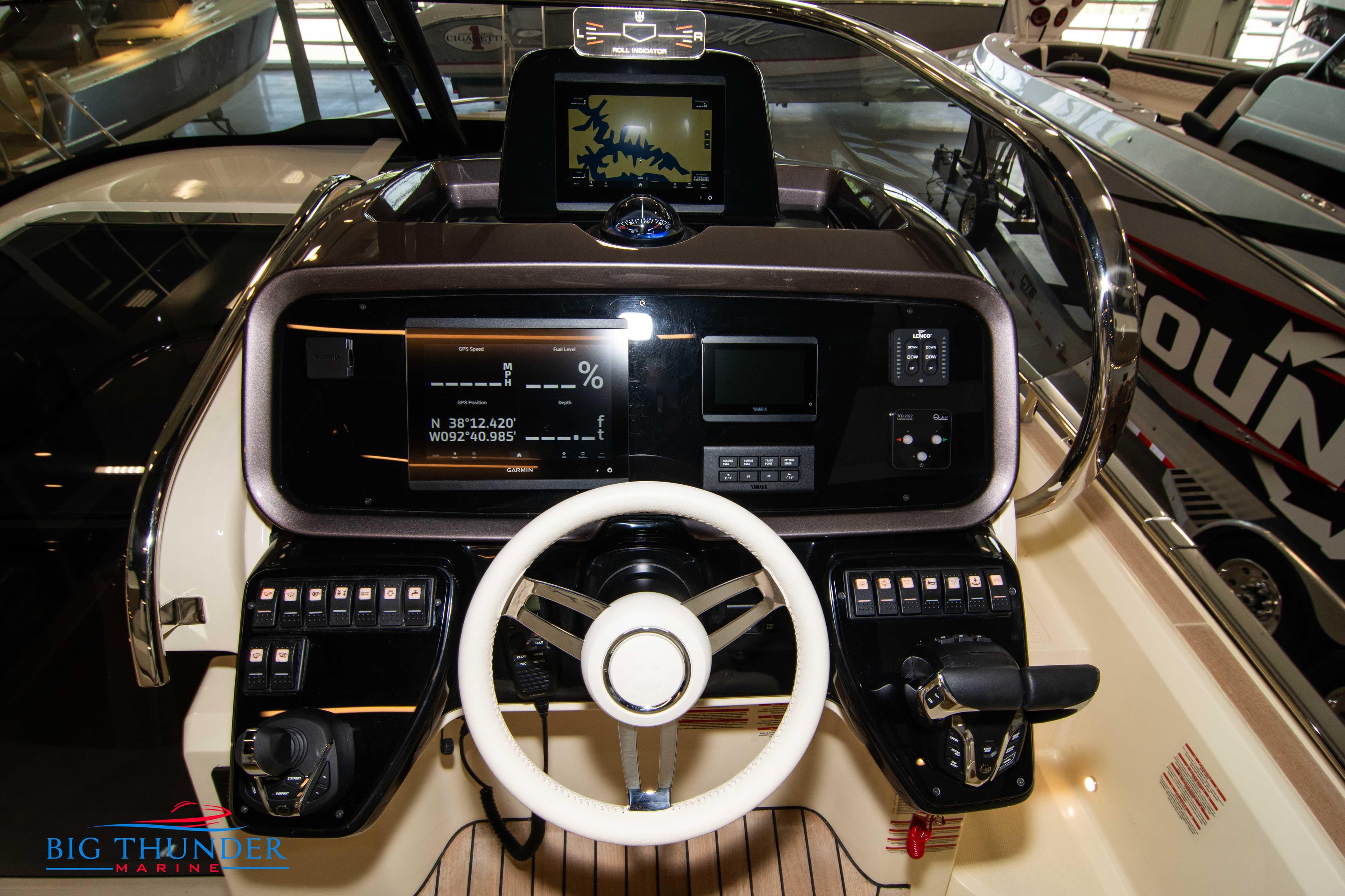 2024 Invictus GT320S boat dashboard with advanced navigation and control systems.