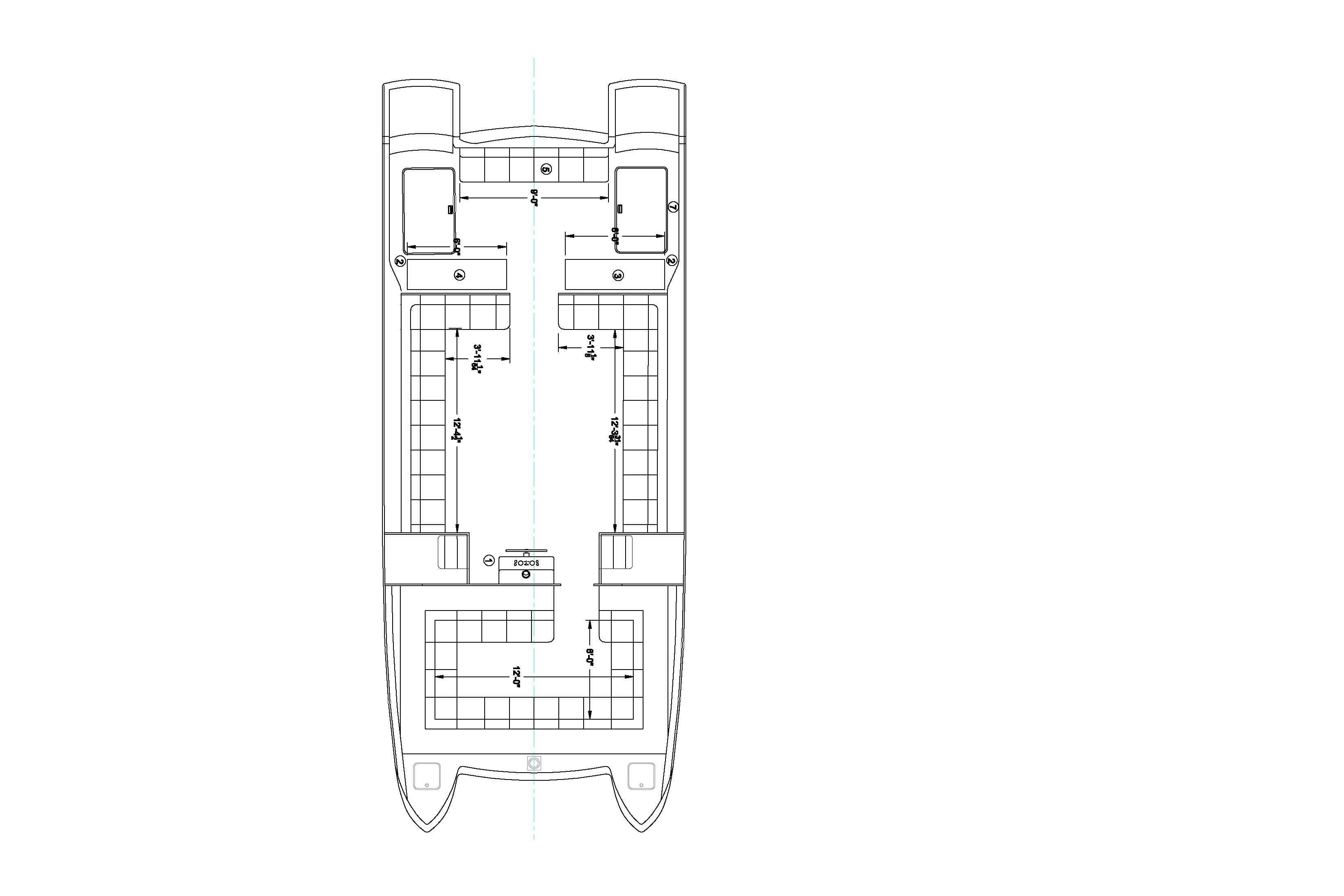 Blueprint of 2014 Cooper Marine Offshore 46 Molds catamaran design.