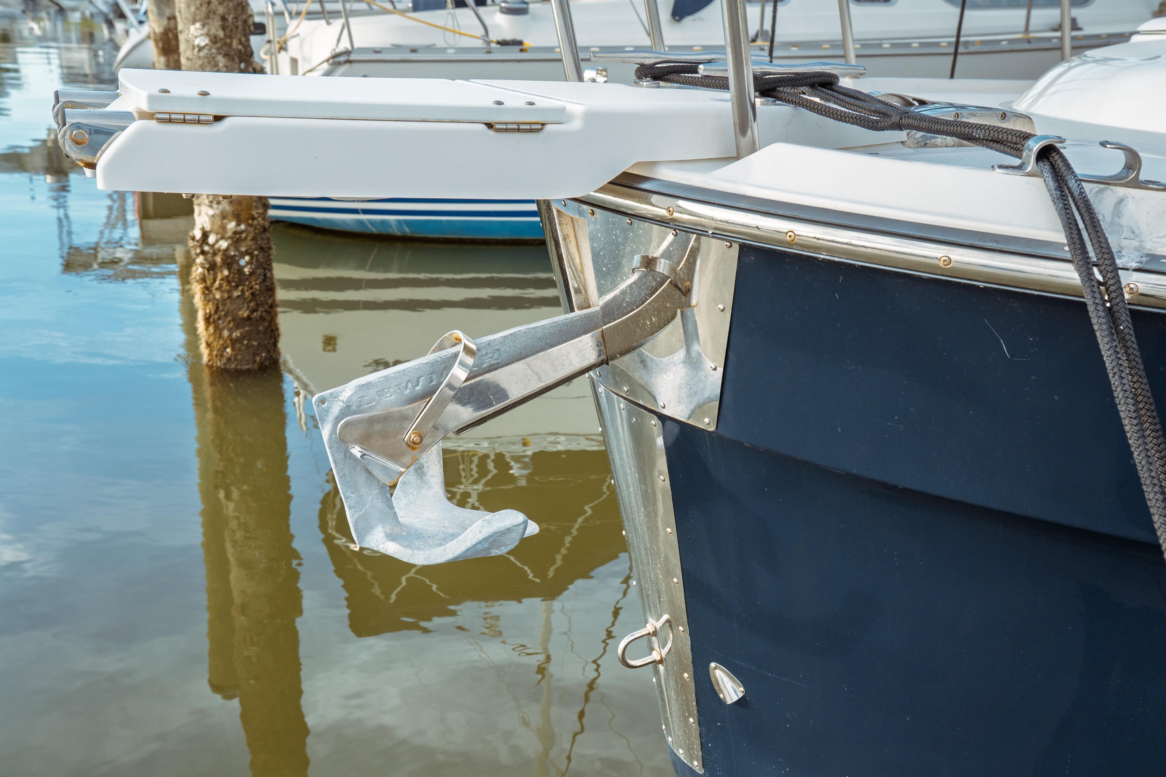 2022 Ranger Tugs R-29 S boat with anchor at marina.