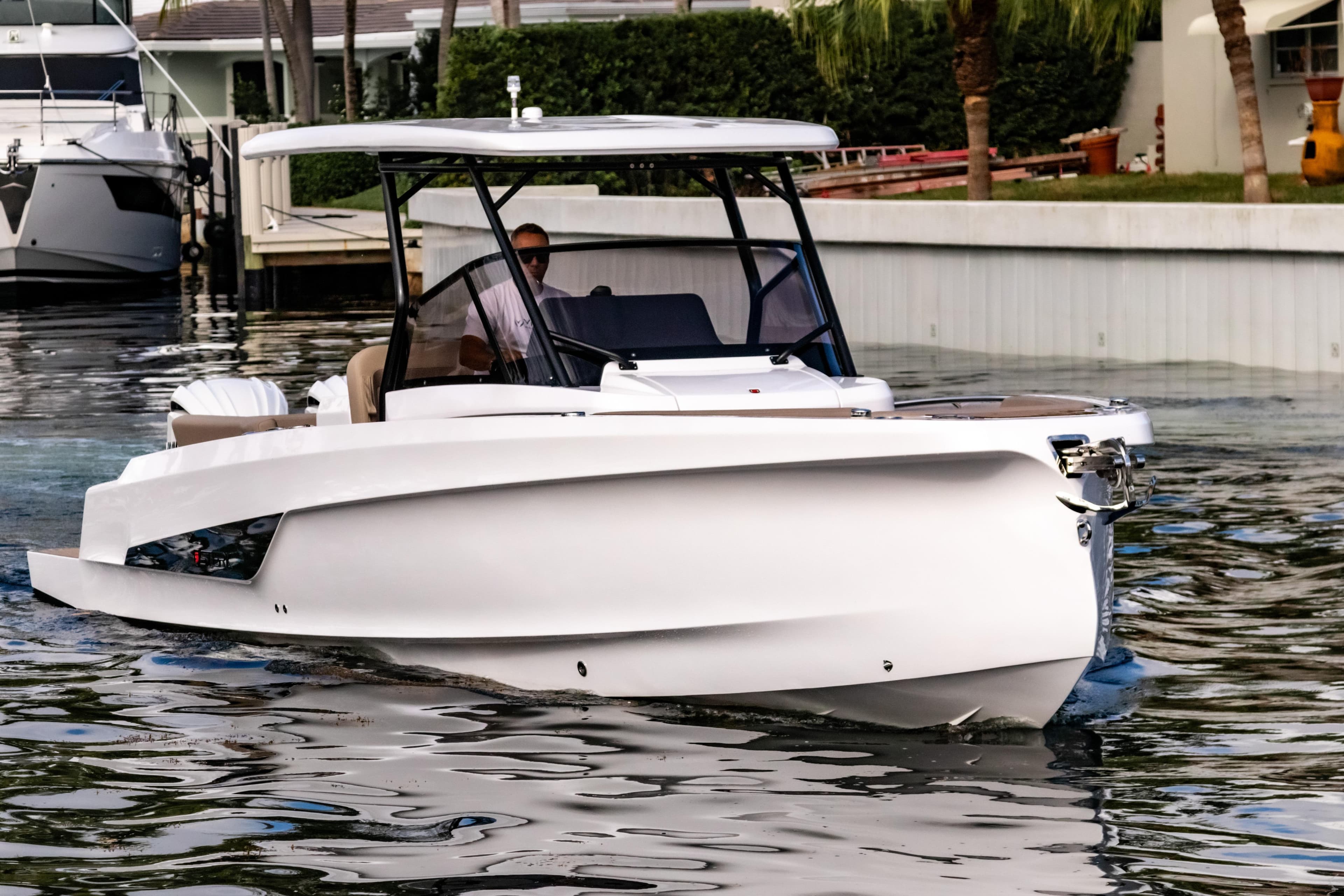 STERK 31 boat from 2025 on calm water.