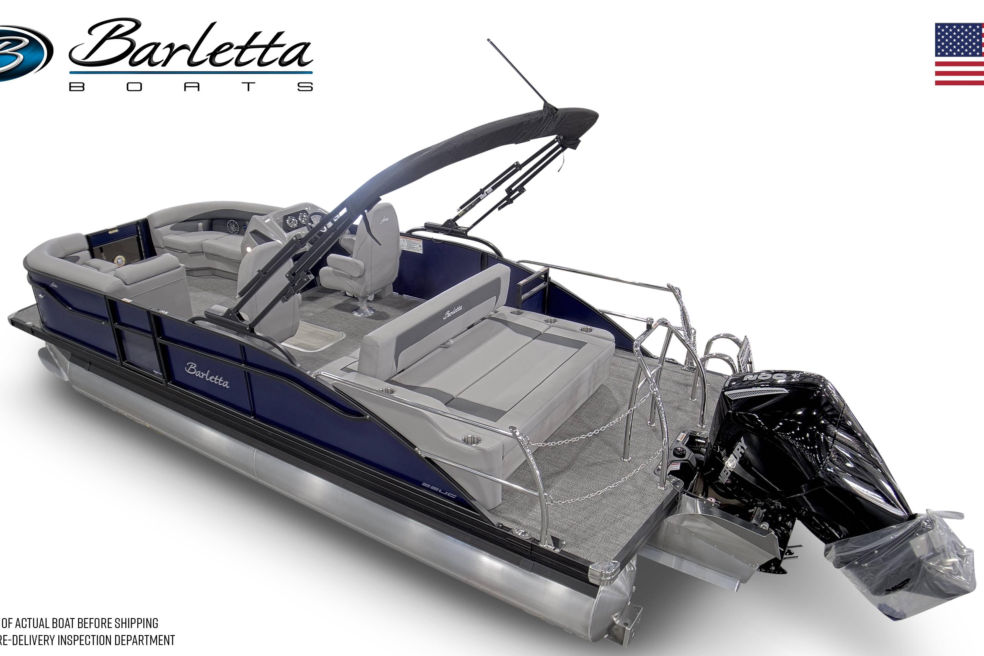 2026 Barletta ARIA 22UC pontoon boat with sleek design and modern features.