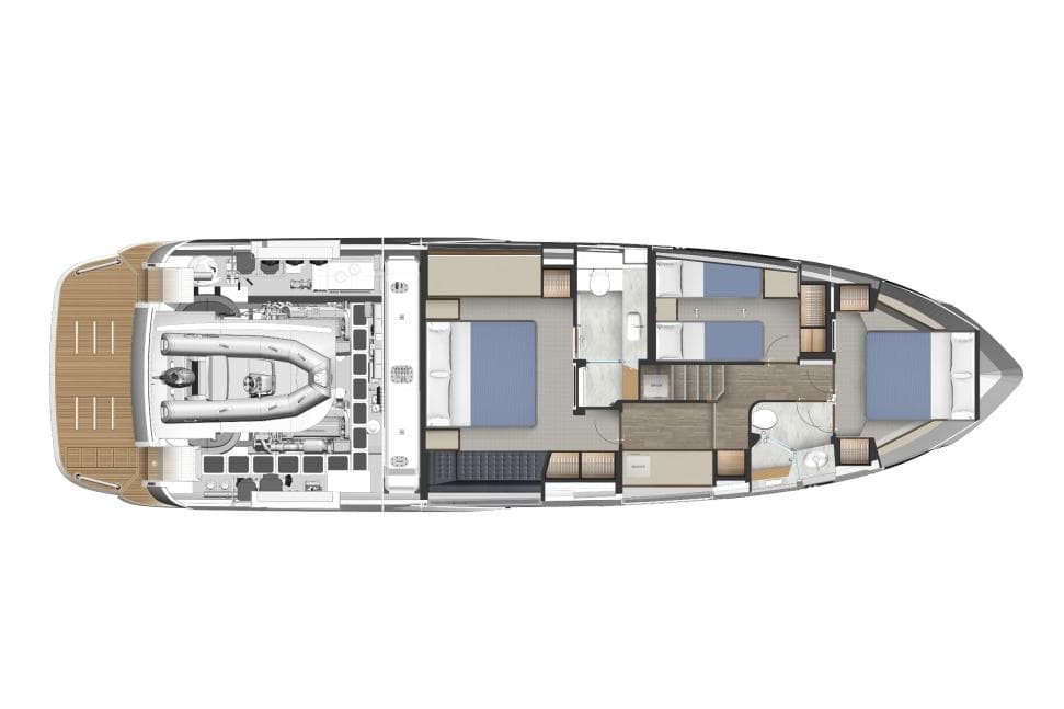 Manufacturer Provided Image: 2026 Riviera 5600 Sport Yacht Platinum Edition floor plan, showcasing luxurious interior layout.
