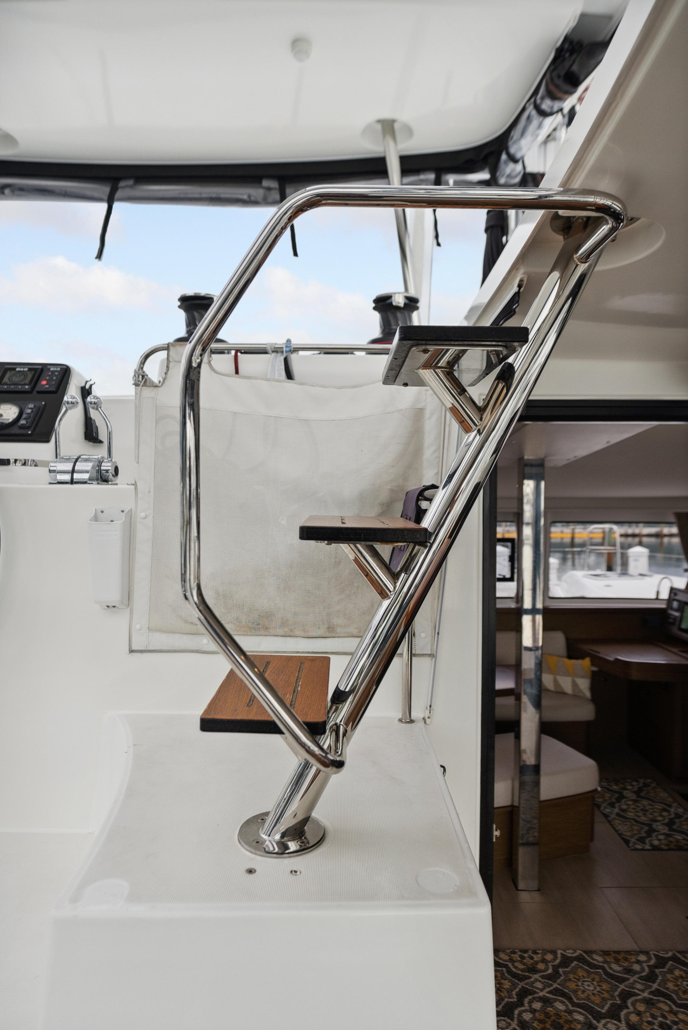 Staircase on Lagoon 42 catamaran, year 2019.