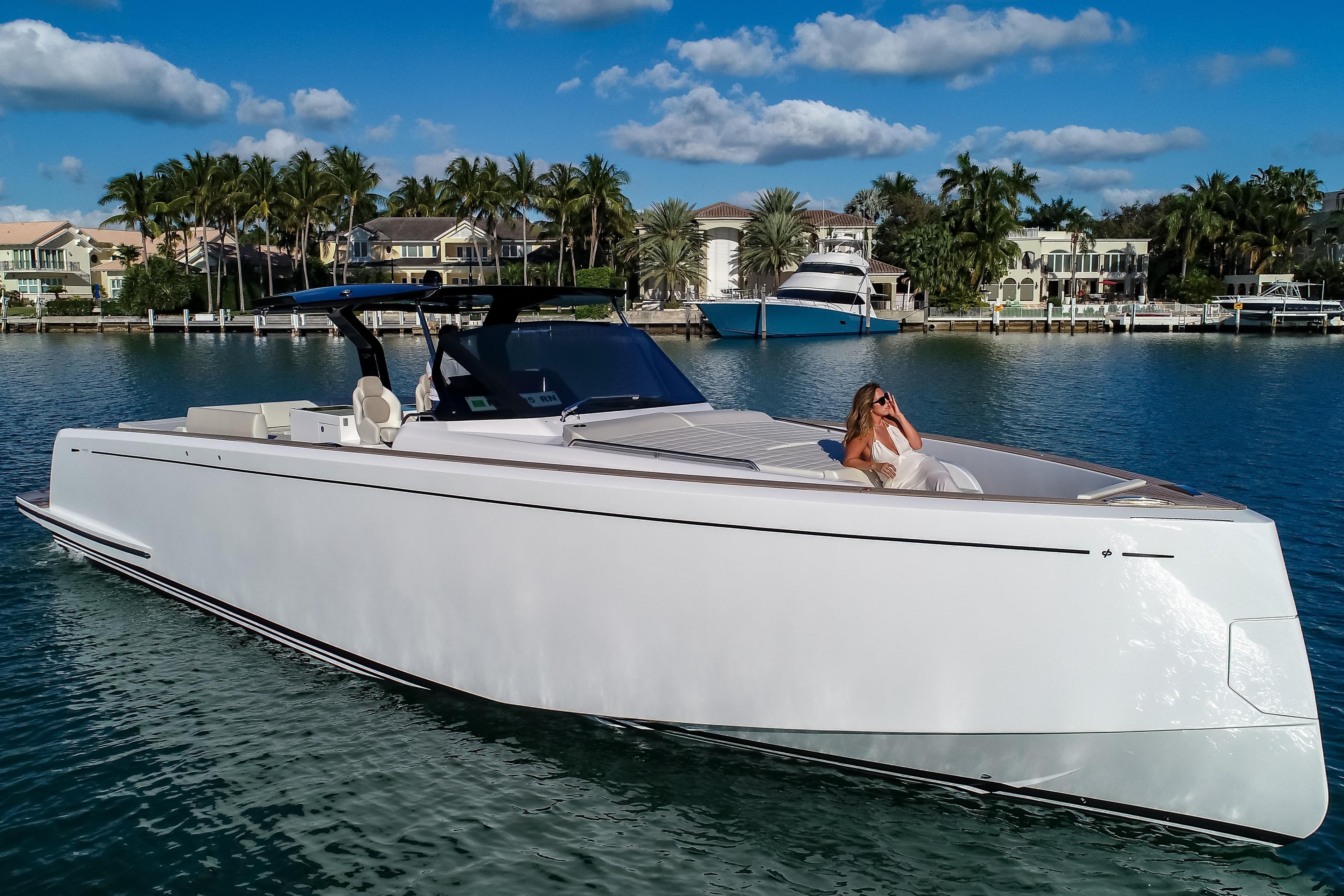 Luxury Pardo Yachts 50 cruising in scenic waters, 2025 model.
