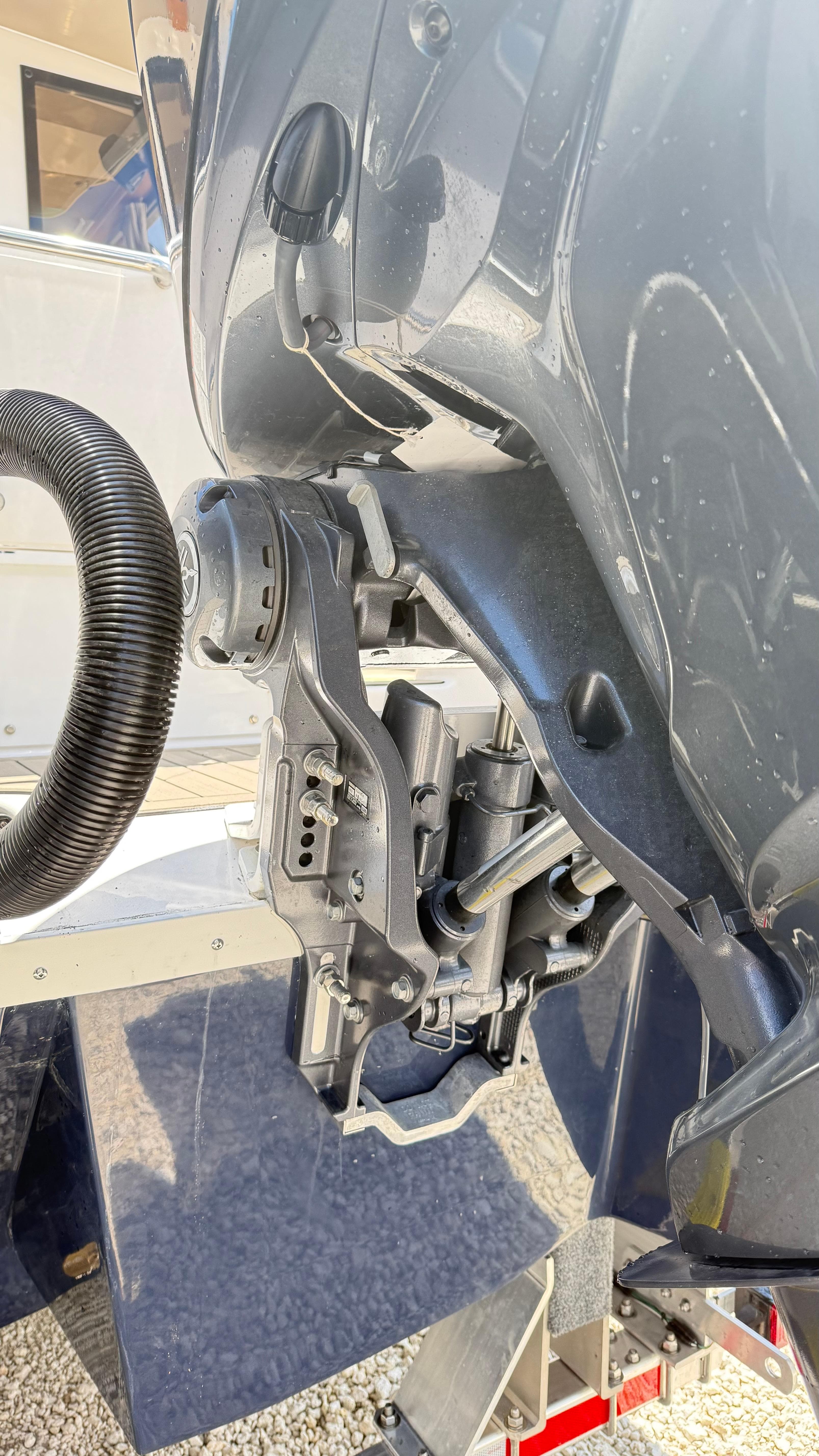 2026 Cutwater C-288 Coupe boat engine detail, showcasing mechanical components and design.