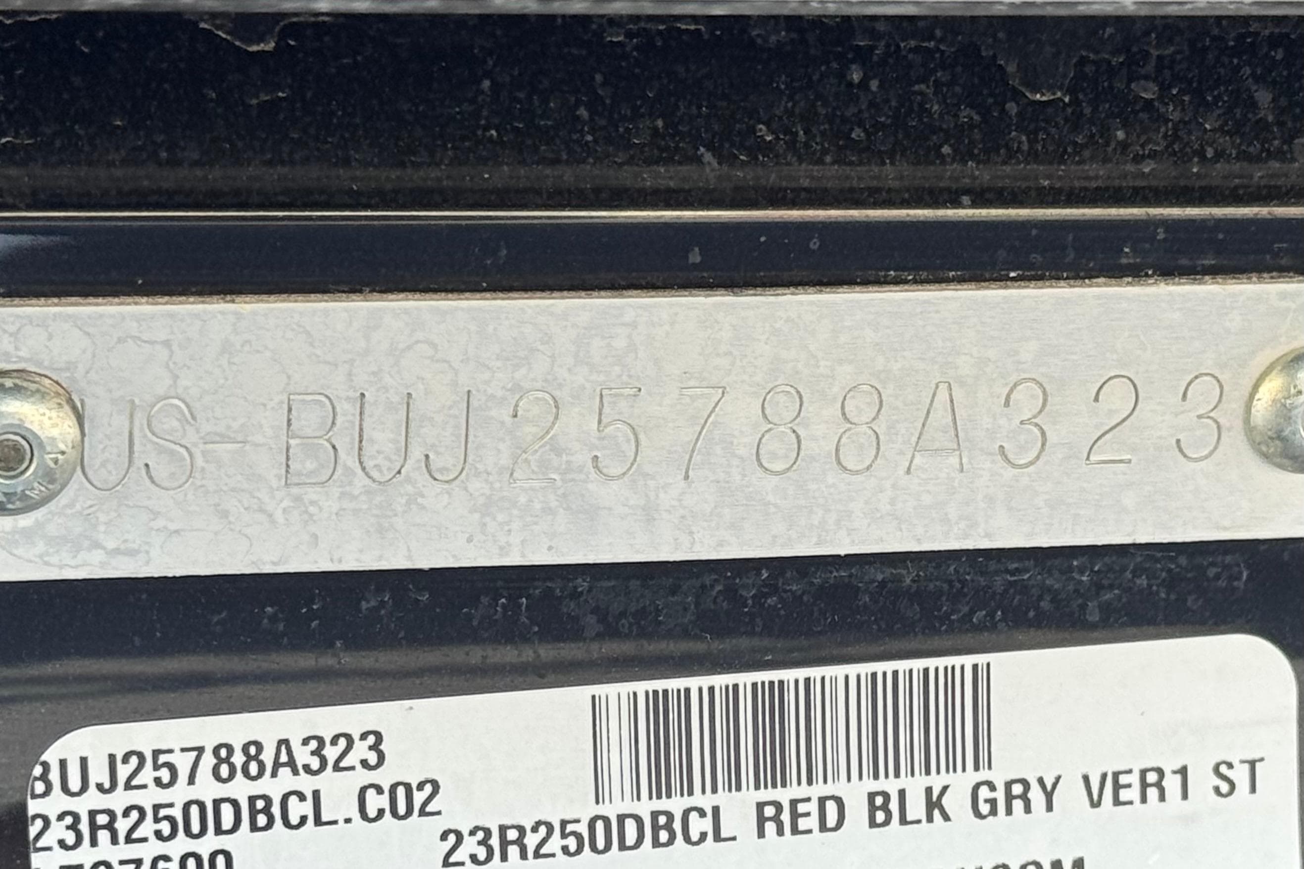 2023 Regency 250 DL3 identification plate with serial number and barcode details.