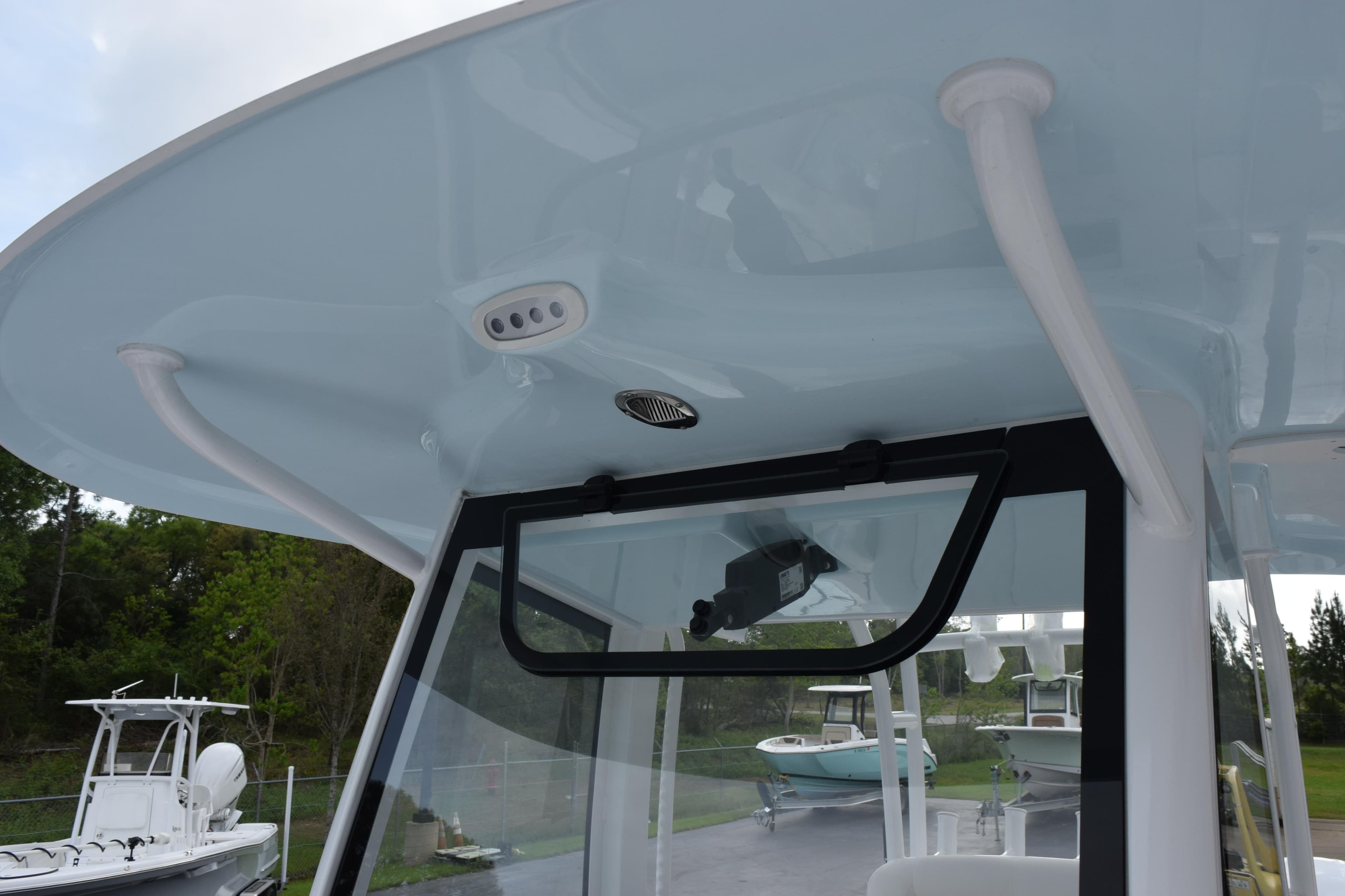2026 Sea Hunt Gamefish 30 boat's forward seating area with overhead view.
