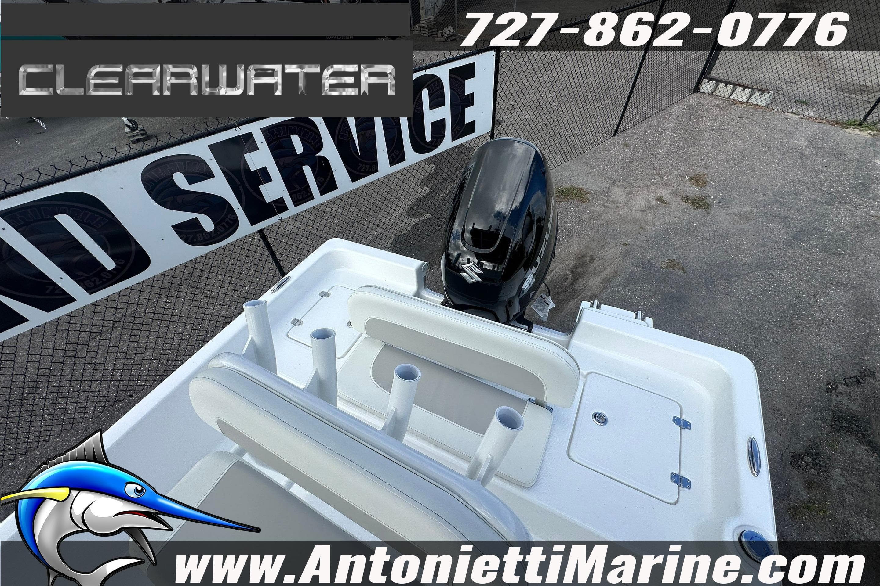 2026 Clearwater 2100 Bay boat with Suzuki outboard motor at Antonietti Marine.