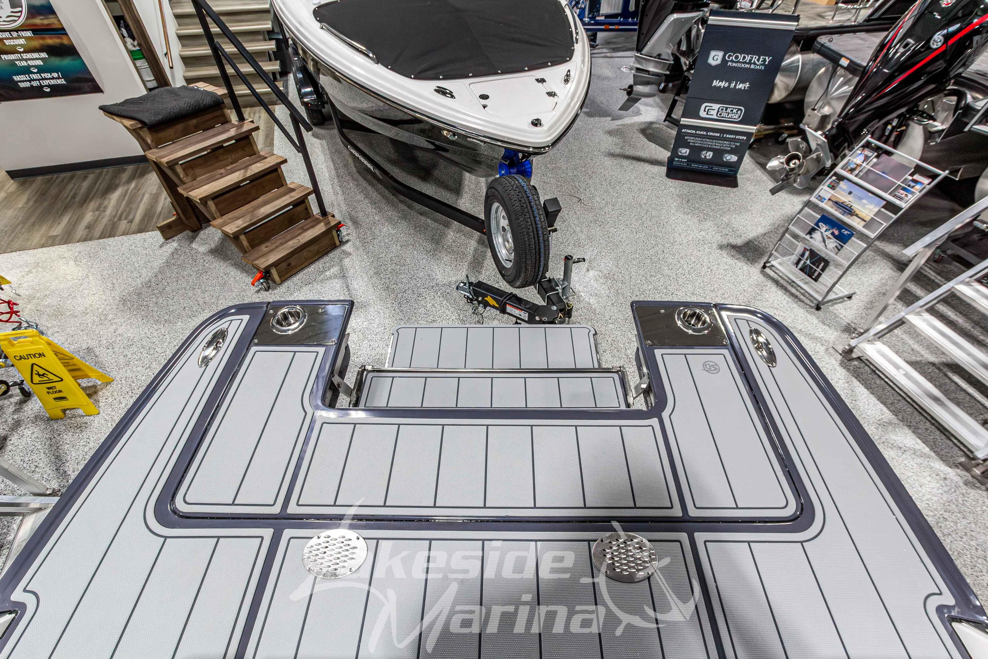 2026 Chaparral SSX 6 boat displayed at Lakeside Marina showroom.