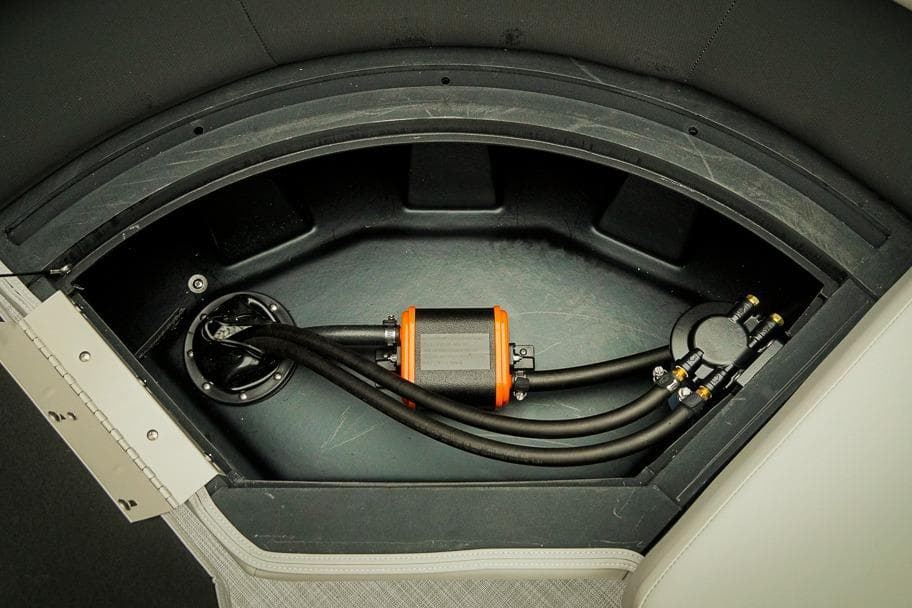 Interior view of Dockside 20DQ 2026 model, showcasing wiring and components.