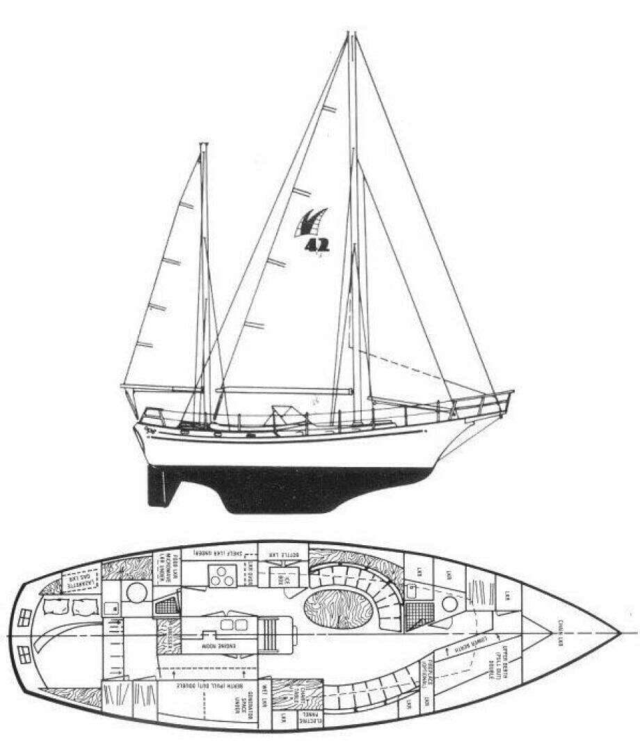 1983 Bluewater Yachts Vagabond 42 Center Cockpit - Image 17