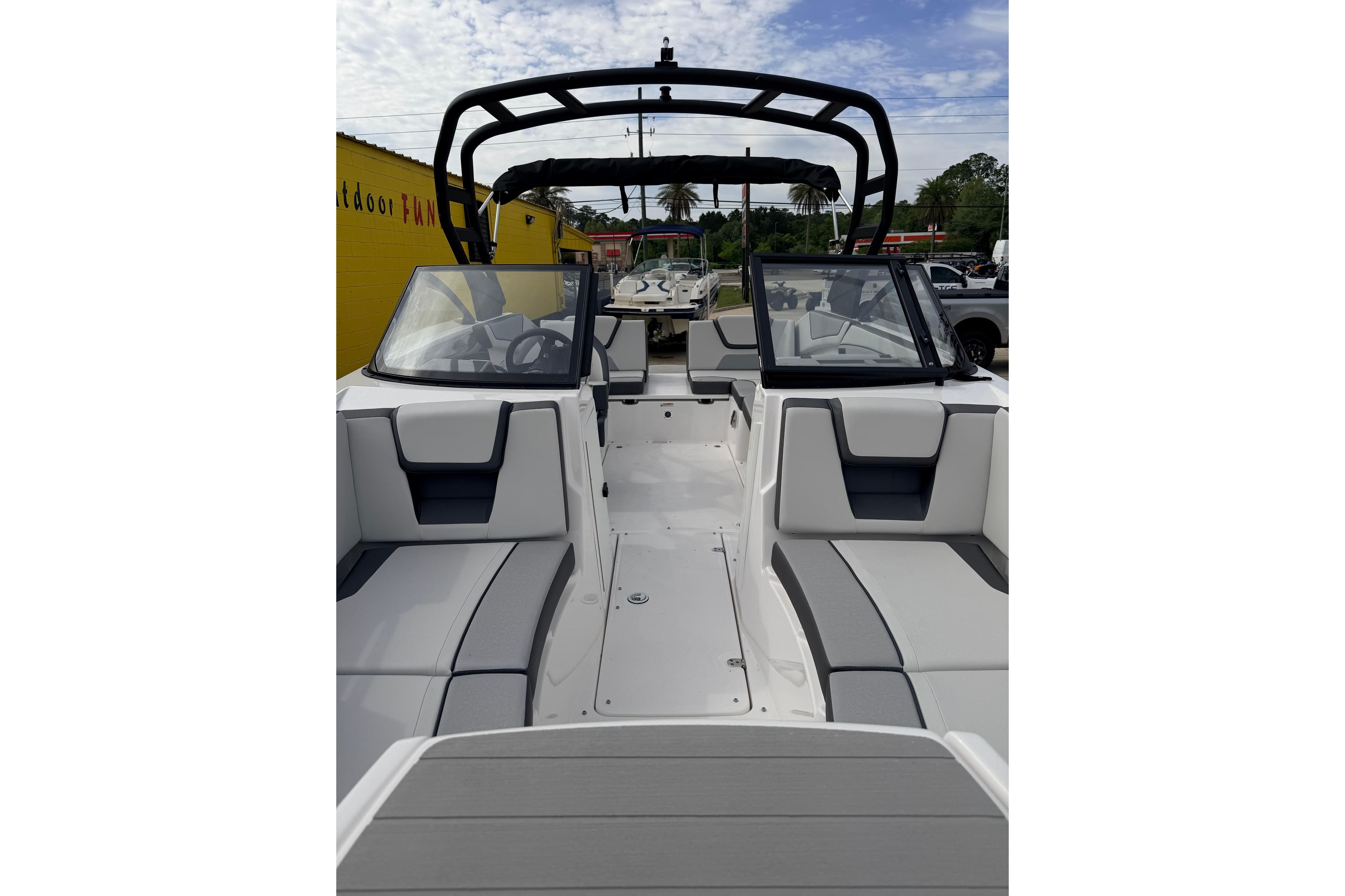 2026 Yamaha Boats AR220 interior with sleek seating and modern design.