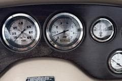 Dashboard gauges of a 2002 Chaparral 200 SSe boat.