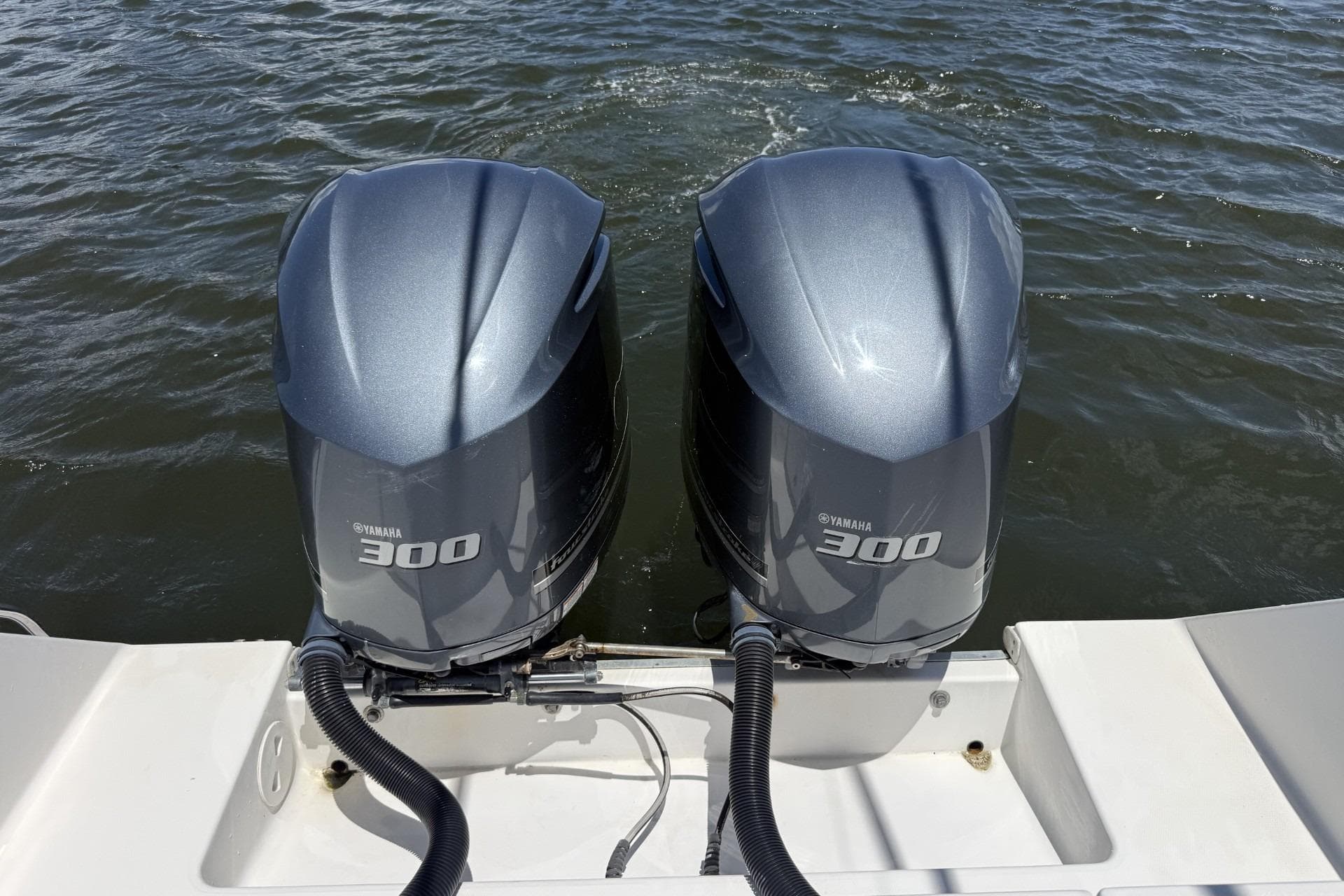 Twin Yamaha 300 engines on a 2006 Regulator 32 Center Console boat.