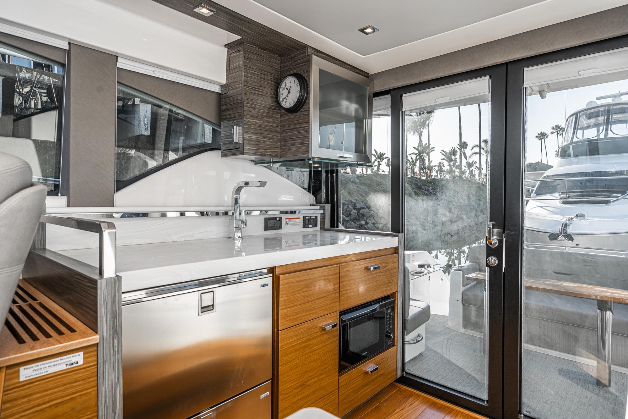 Interior of 2020 Tiara Yachts C39 Coupe featuring modern kitchen.