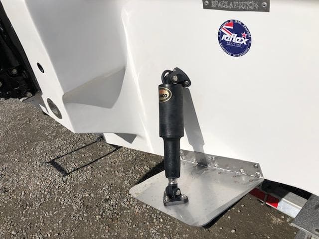 2024 Reflex Gladiator boat trim tab and hydraulic system detail.