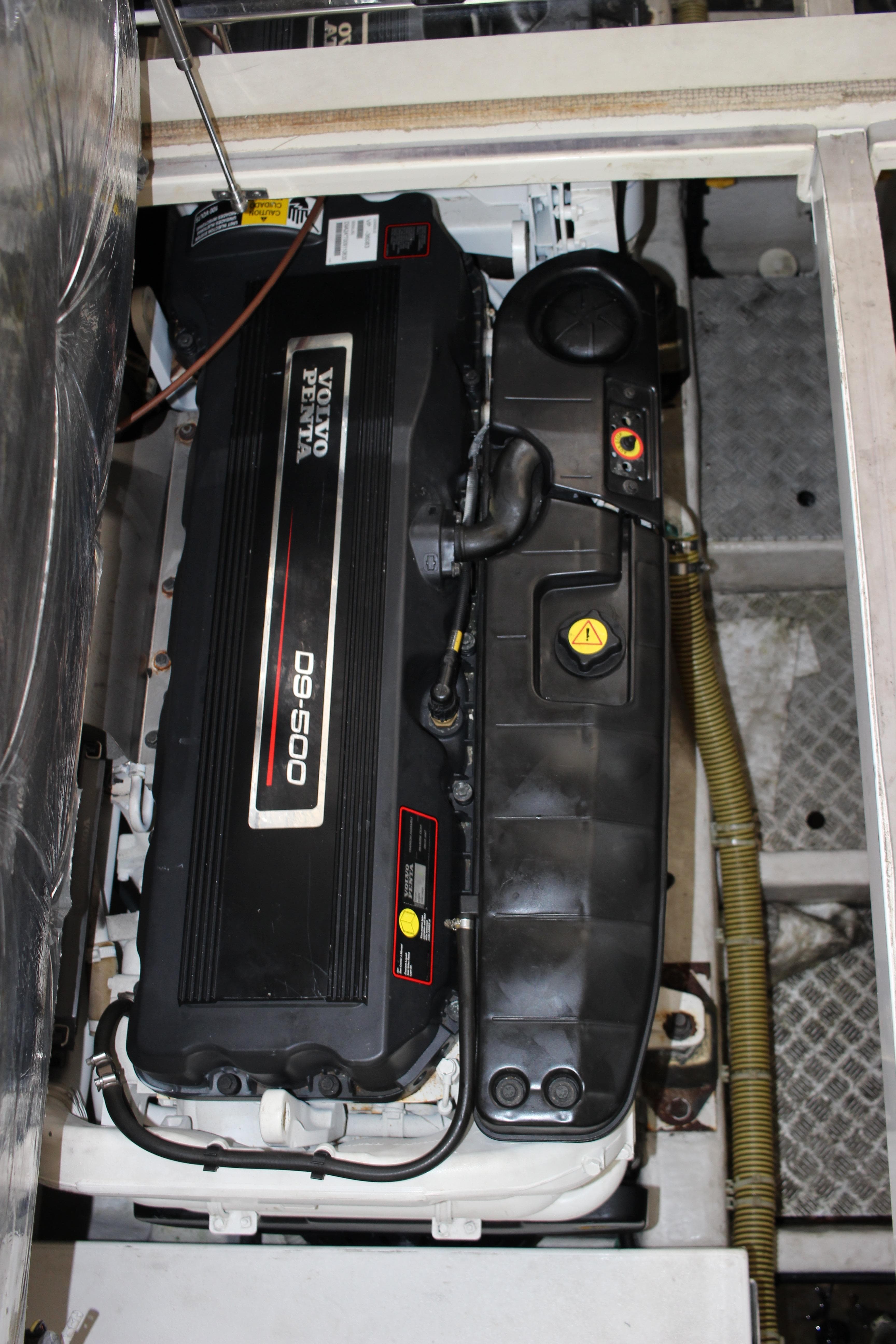 Engine compartment of a 2006 Fairline Phantom yacht.