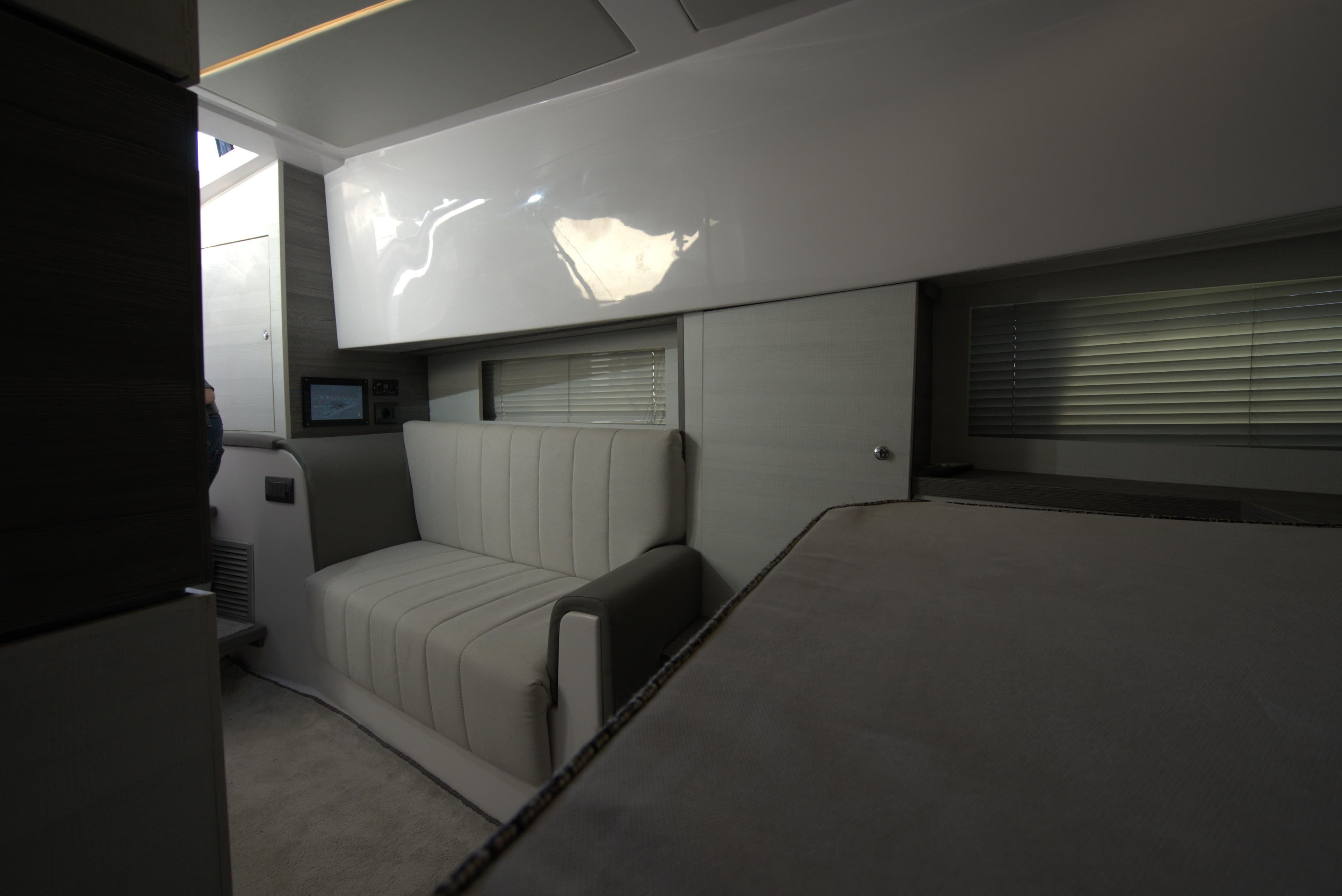 Interior of 2025 Nassima Yacht N40 with modern seating and sleek design.
