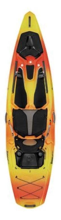 2023 Wilderness Systems Targa 100 kayak in vibrant yellow and orange.