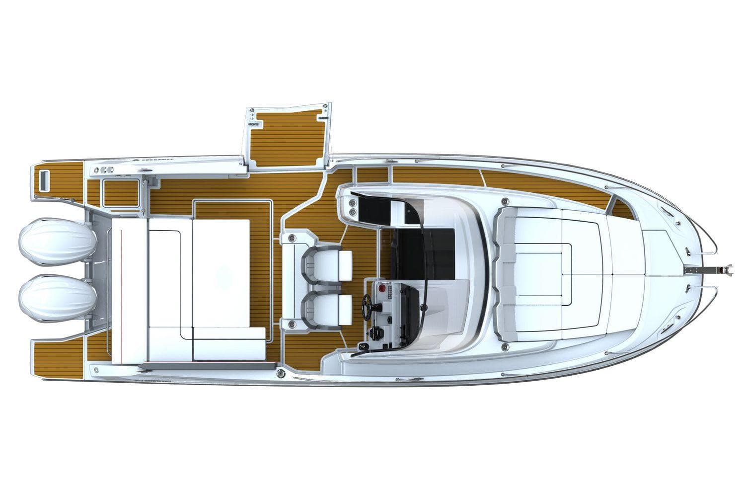Top view of 2024 Jeanneau Cap Camarat 9.0 WA Serie 2 boat layout.