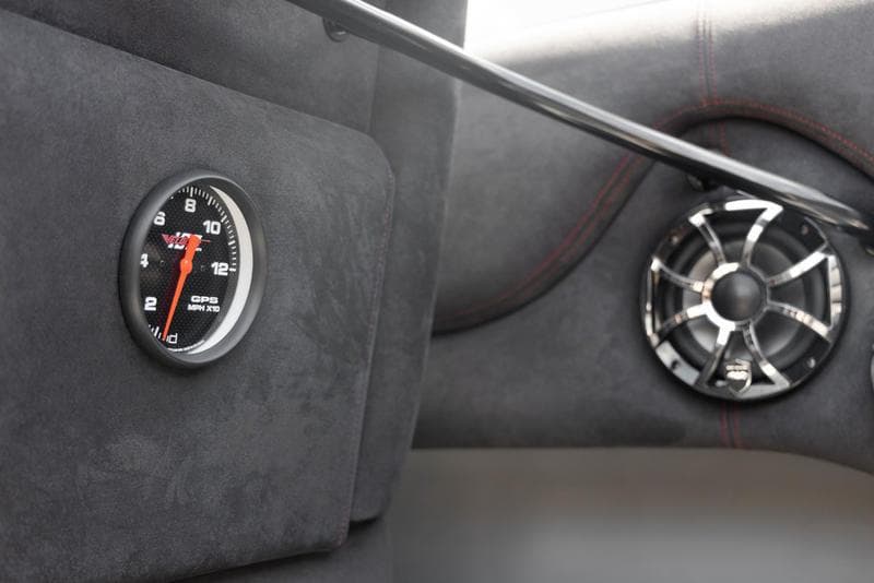 2024 Velocity VR1 interior, featuring a GPS speedometer and premium speaker.