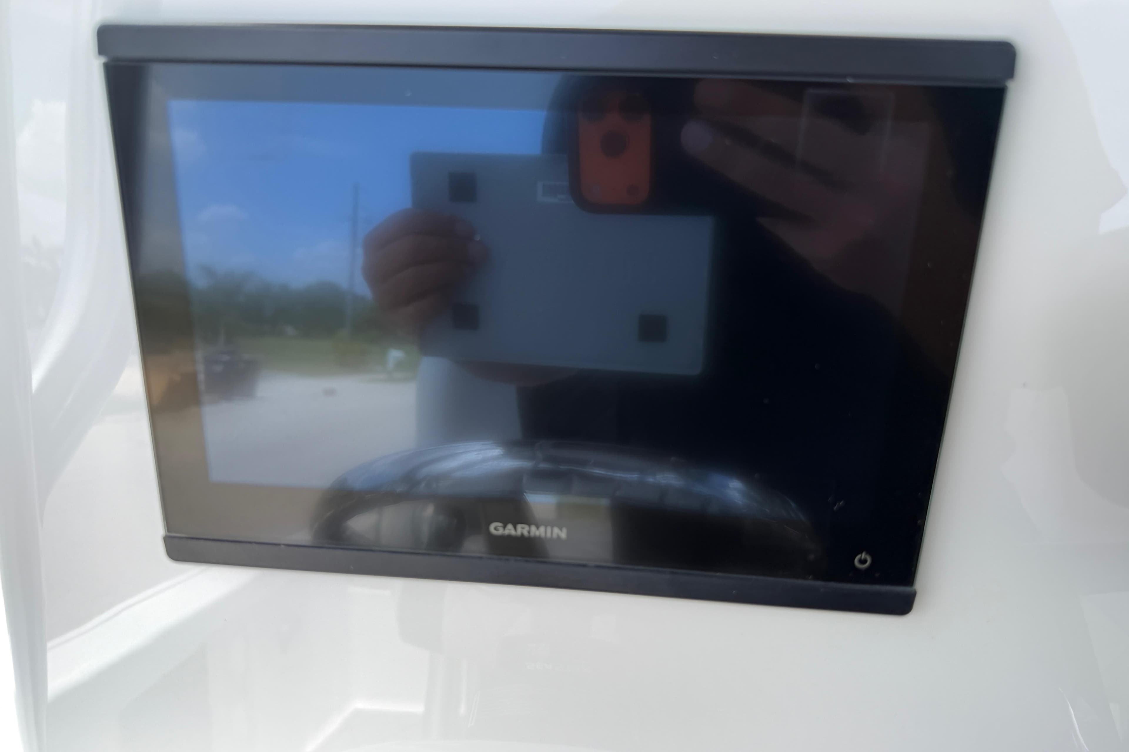 Garmin display on 2023 Tidewater 198 CC Adventure boat dashboard.