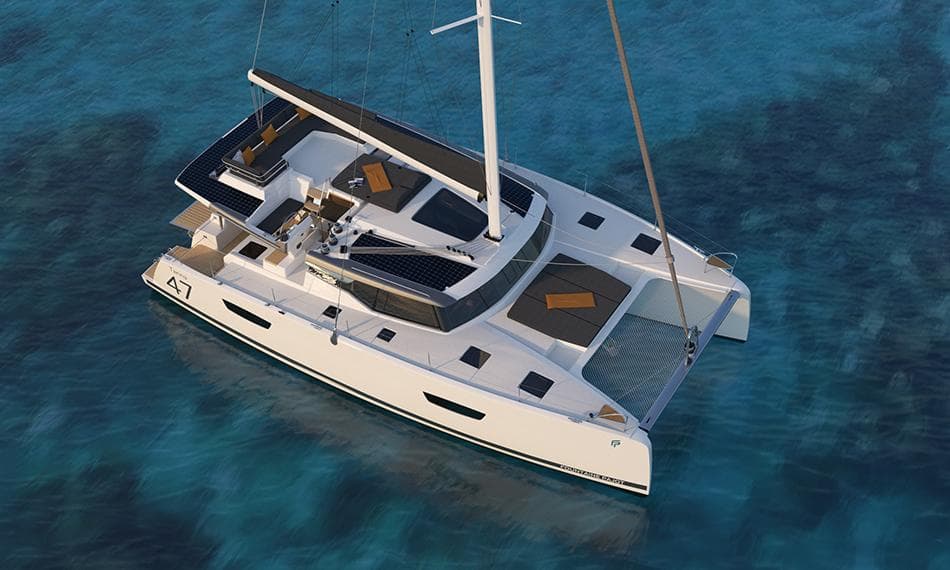 Manufacturer Provided Image: Fountaine Pajot Tanna 47 catamaran 2025 on clear water.