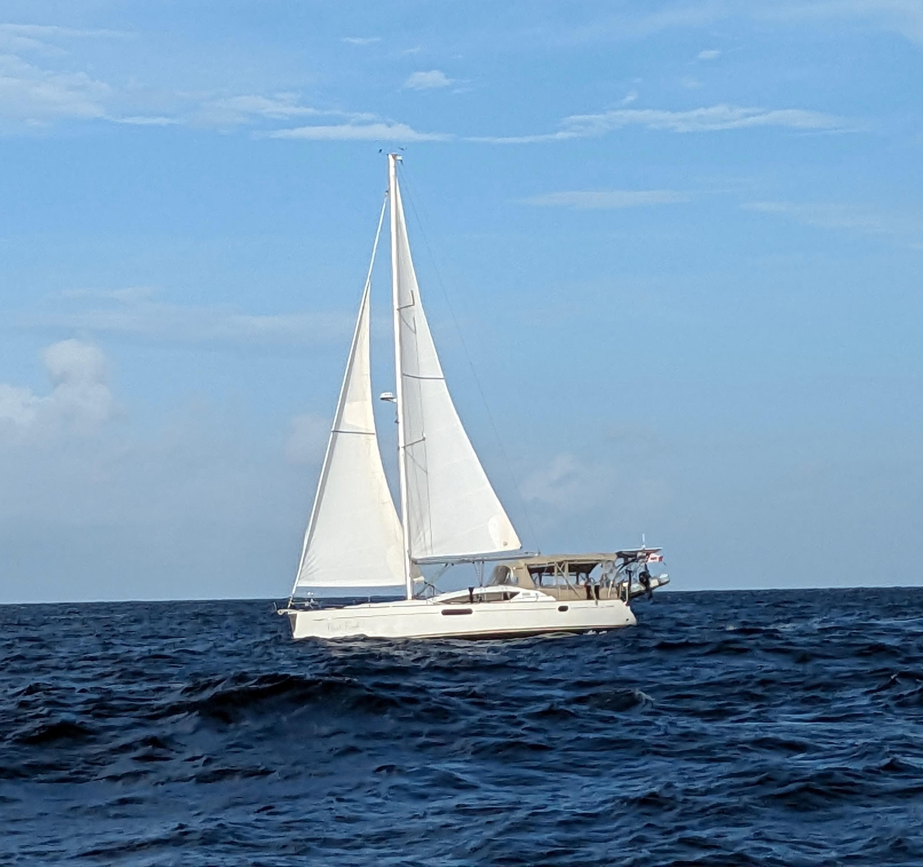 Jeanneau Sun Odyssey 45 DS sailboat on open sea, year 2011.