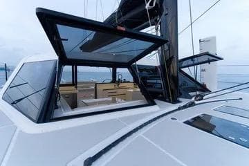 2025 HH Catamarans HH44 with open windows showcasing modern interior design.