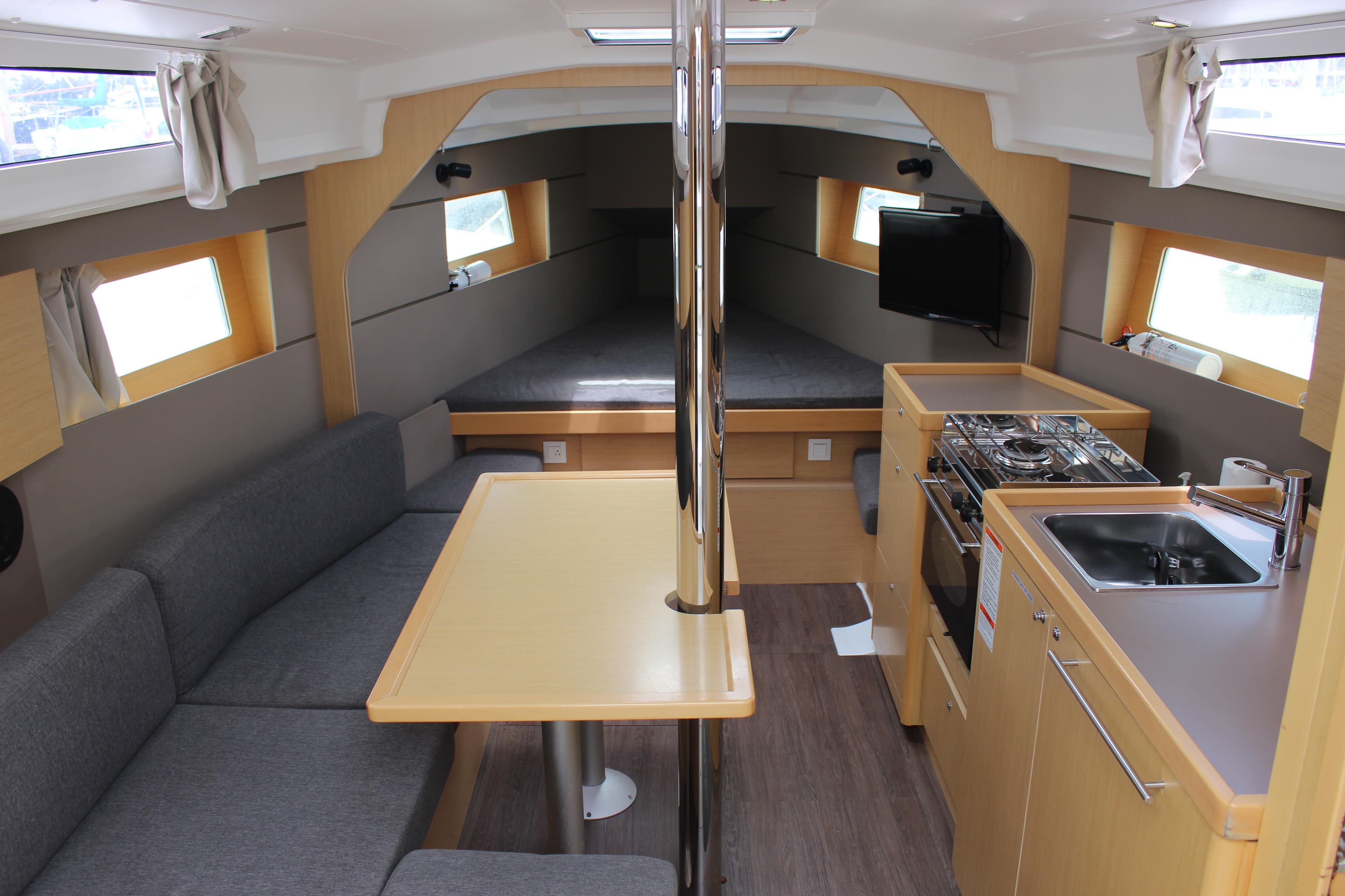 Interior of 2015 Beneteau Oceanis 35 yacht.