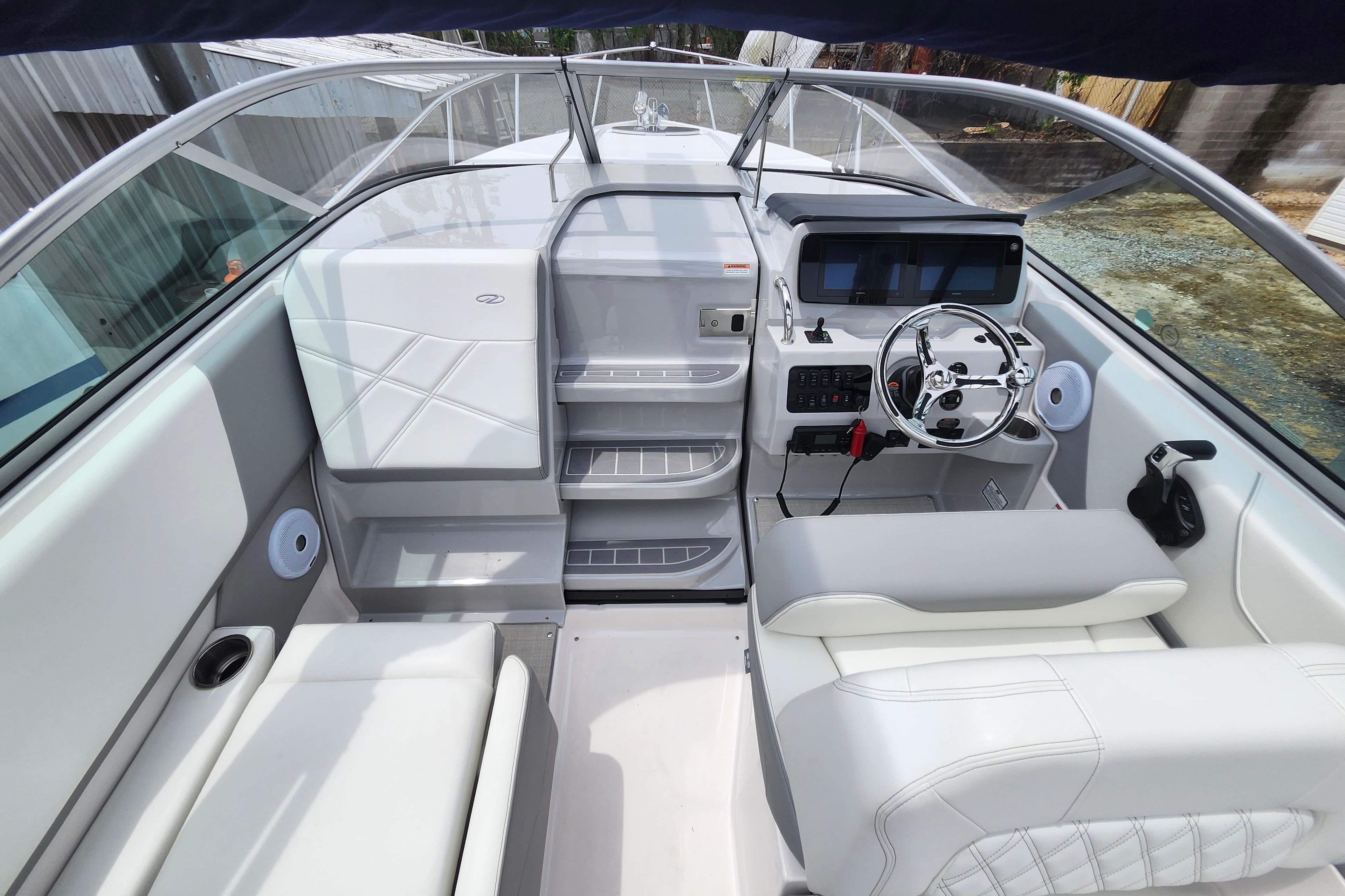 2022 Regal 26 XO boat interior with modern helm and seating.