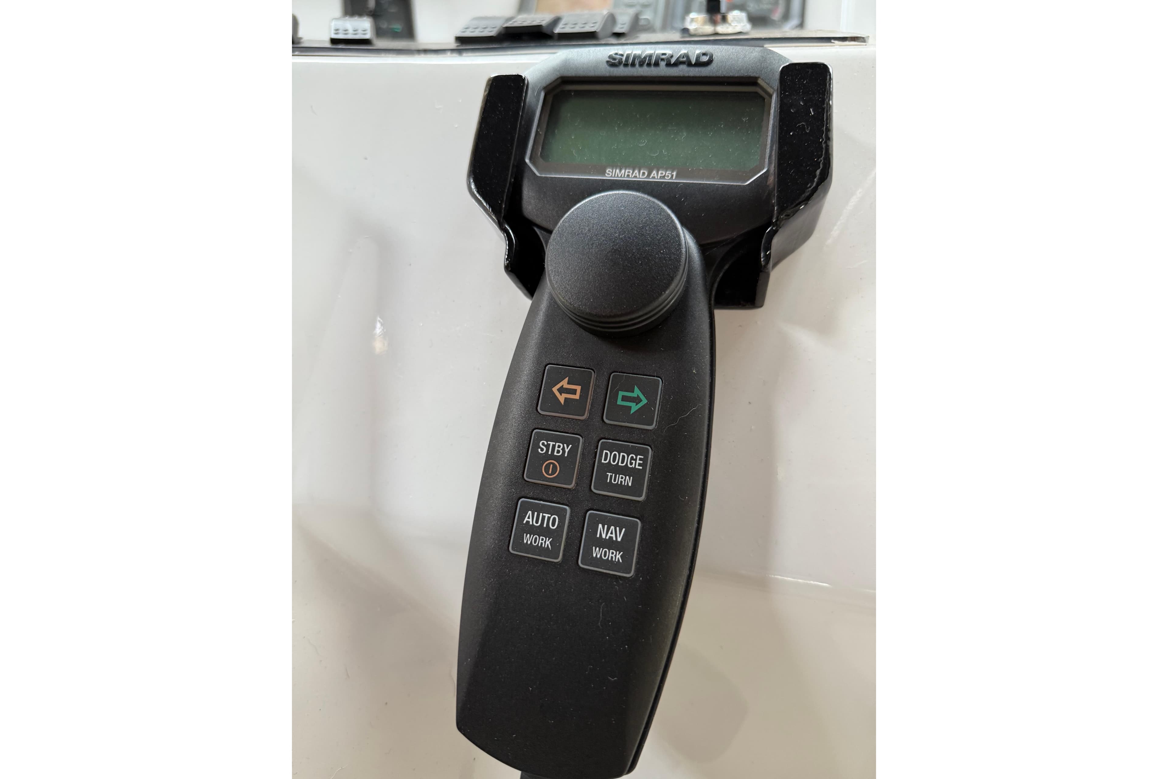 Simrad AP51 autopilot control on 2000 Northern Pacific Motor Yacht.
