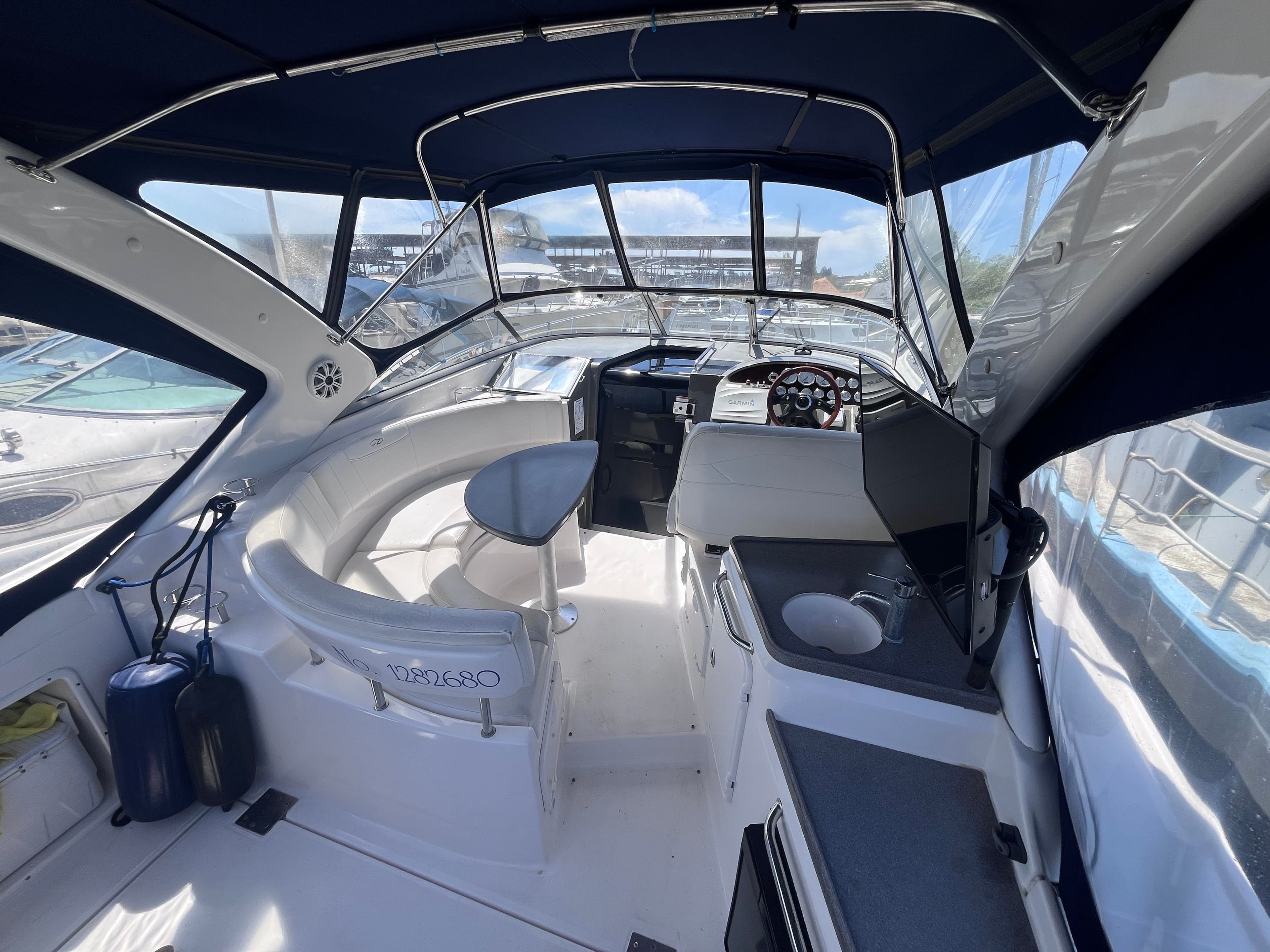 Interior of a 2007 Regal 3360 Window Express yacht.