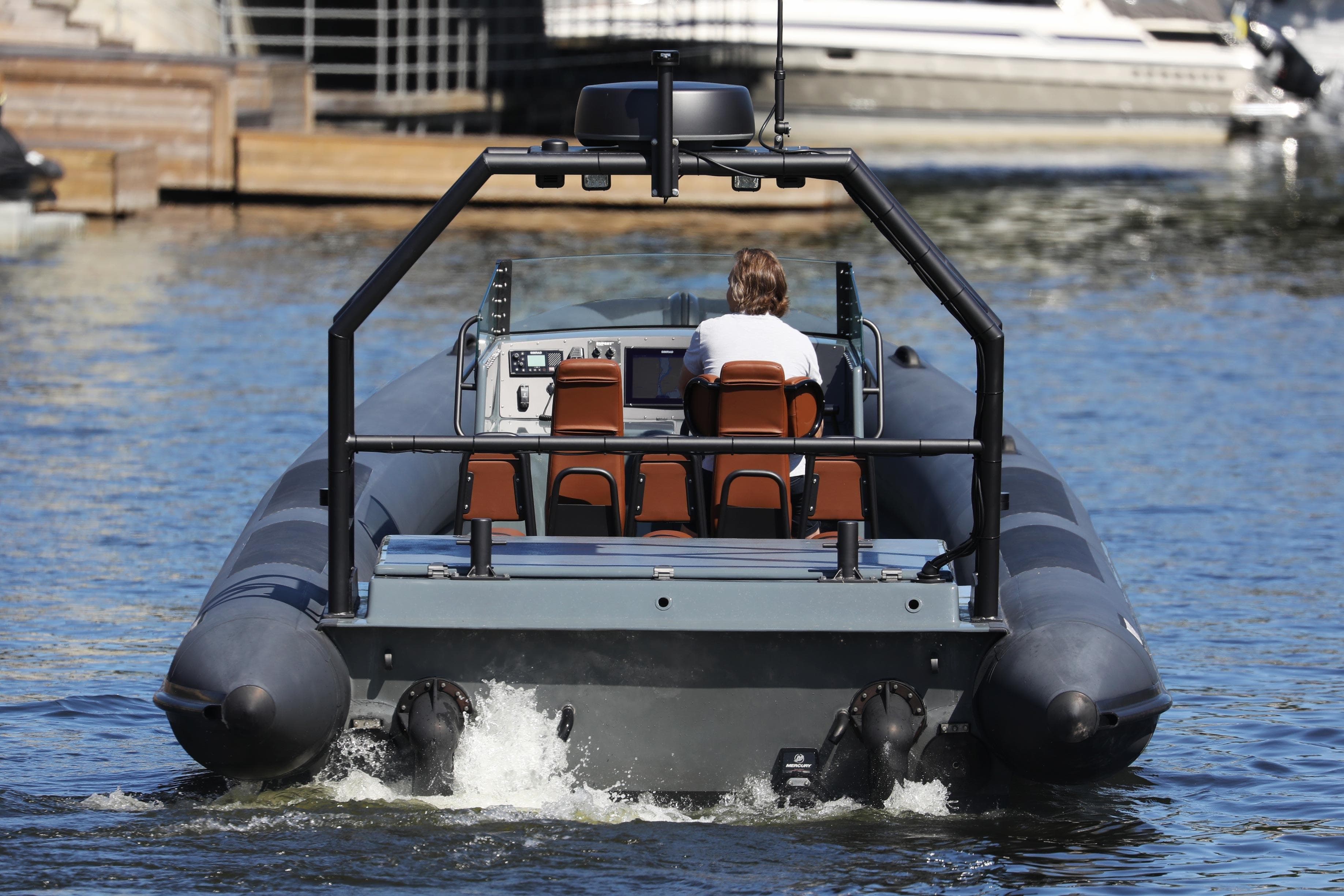A Rupert 40 boat from 2000 navigating through calm waters.