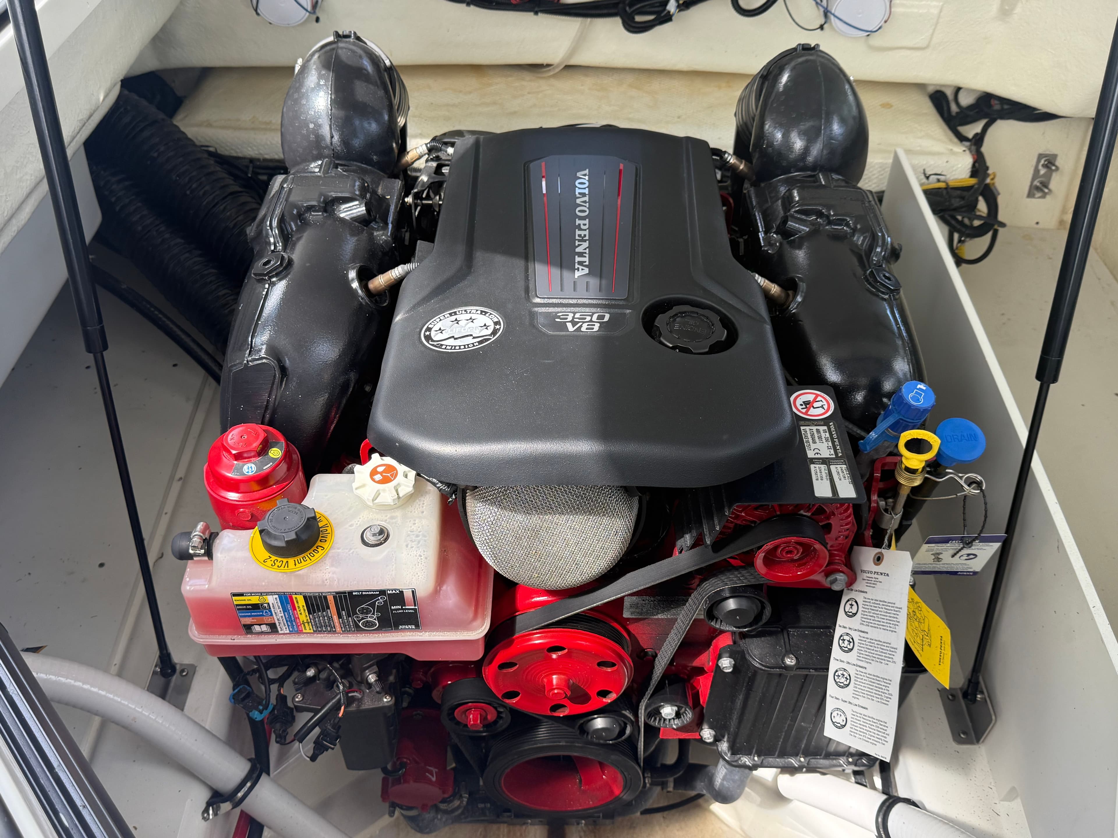 Volvo Penta V8 engine in 2025 Cobalt R4 boat.