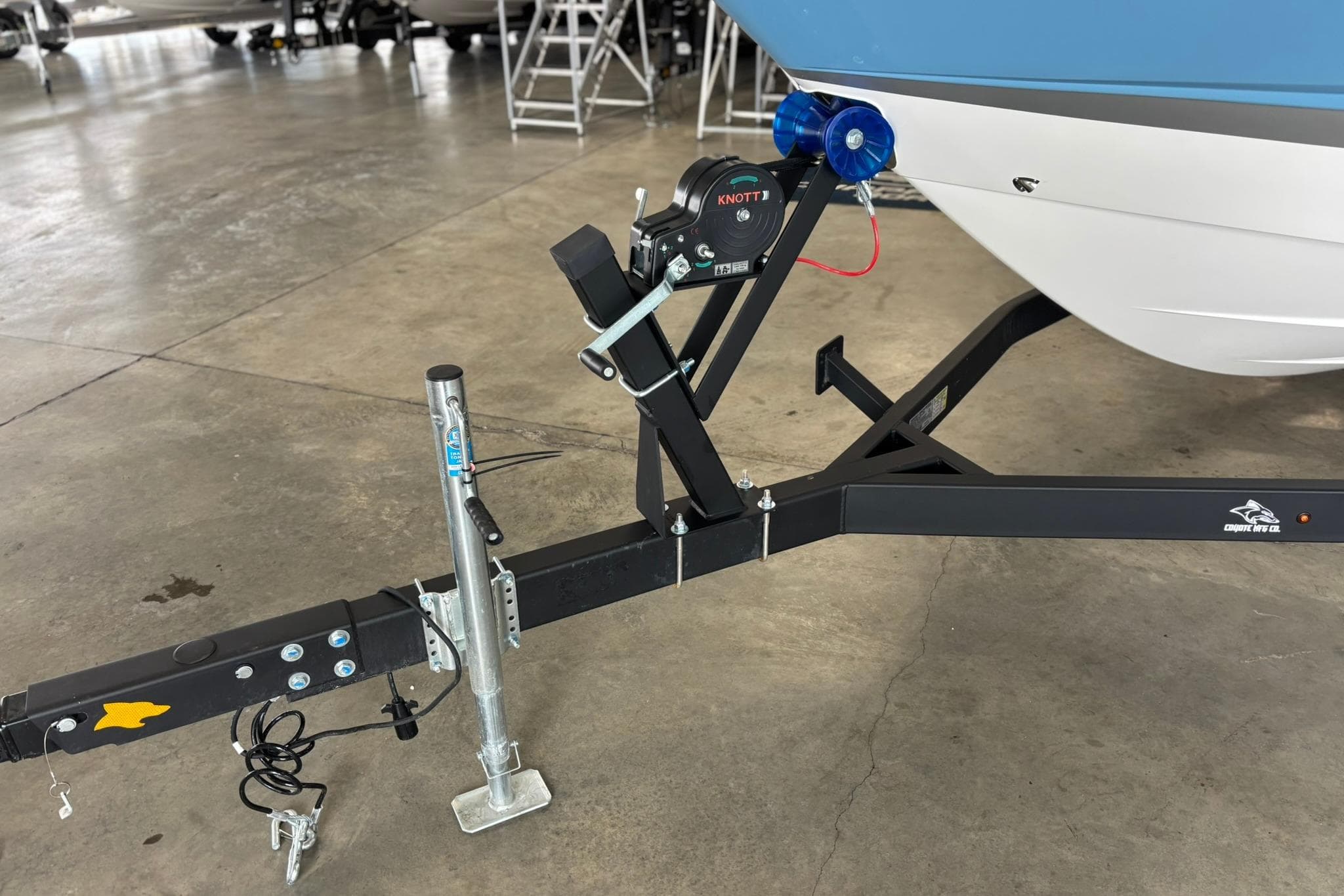 2026 Chaparral SSX 4 boat trailer hitch in a garage setting.