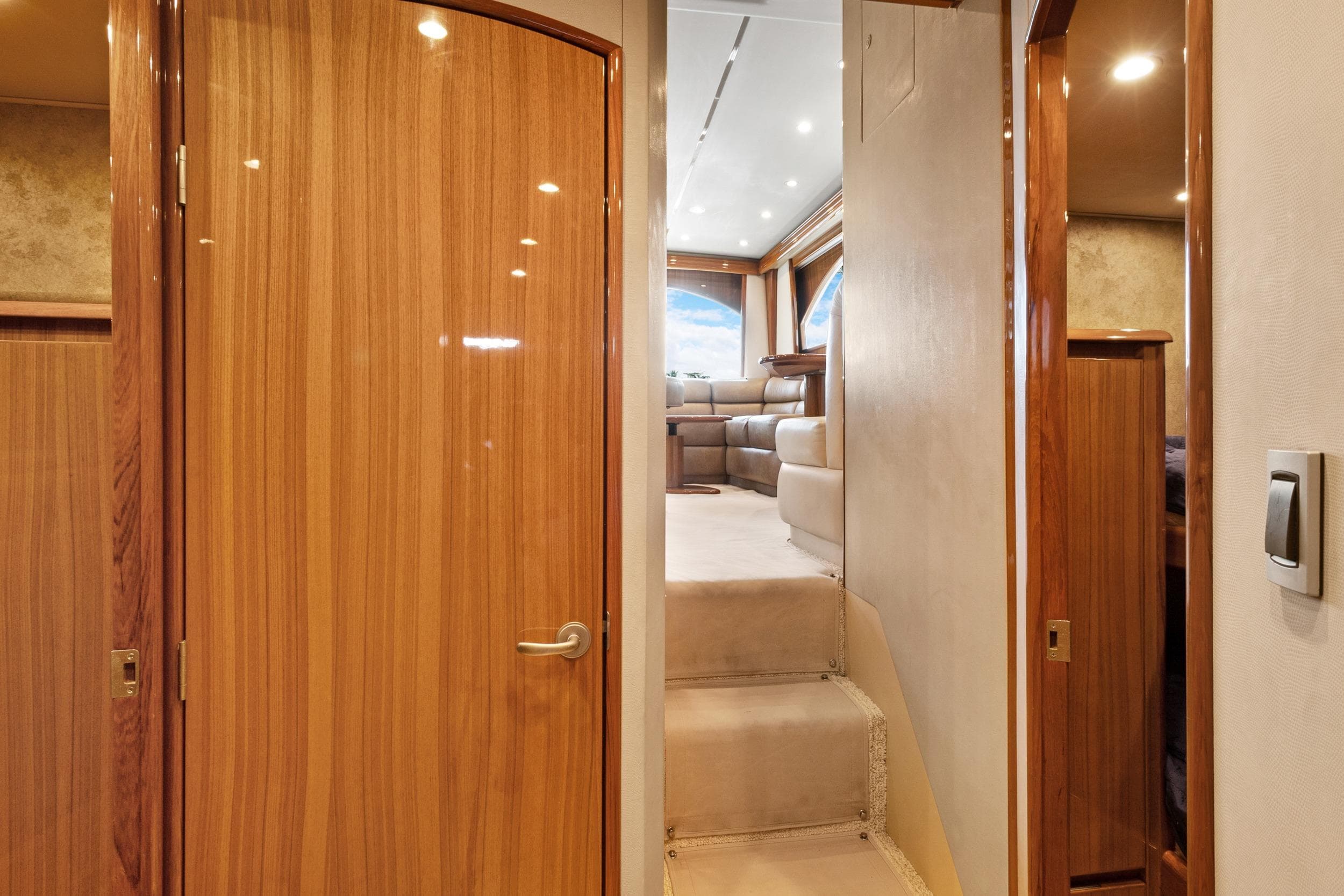 Companion way facing aft towards salon