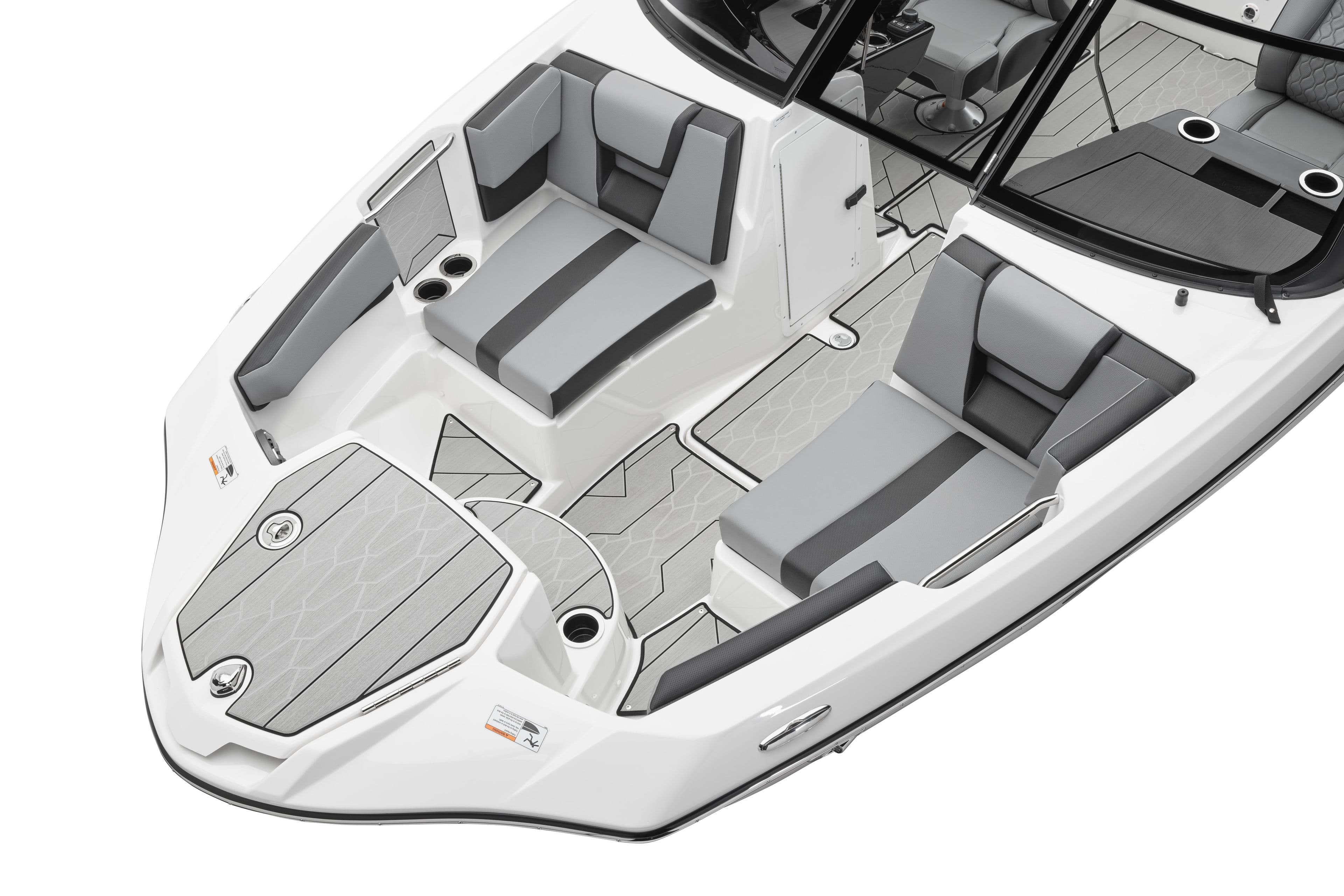 2026 Yamaha Boats 222XD interior with sleek seating and modern design.