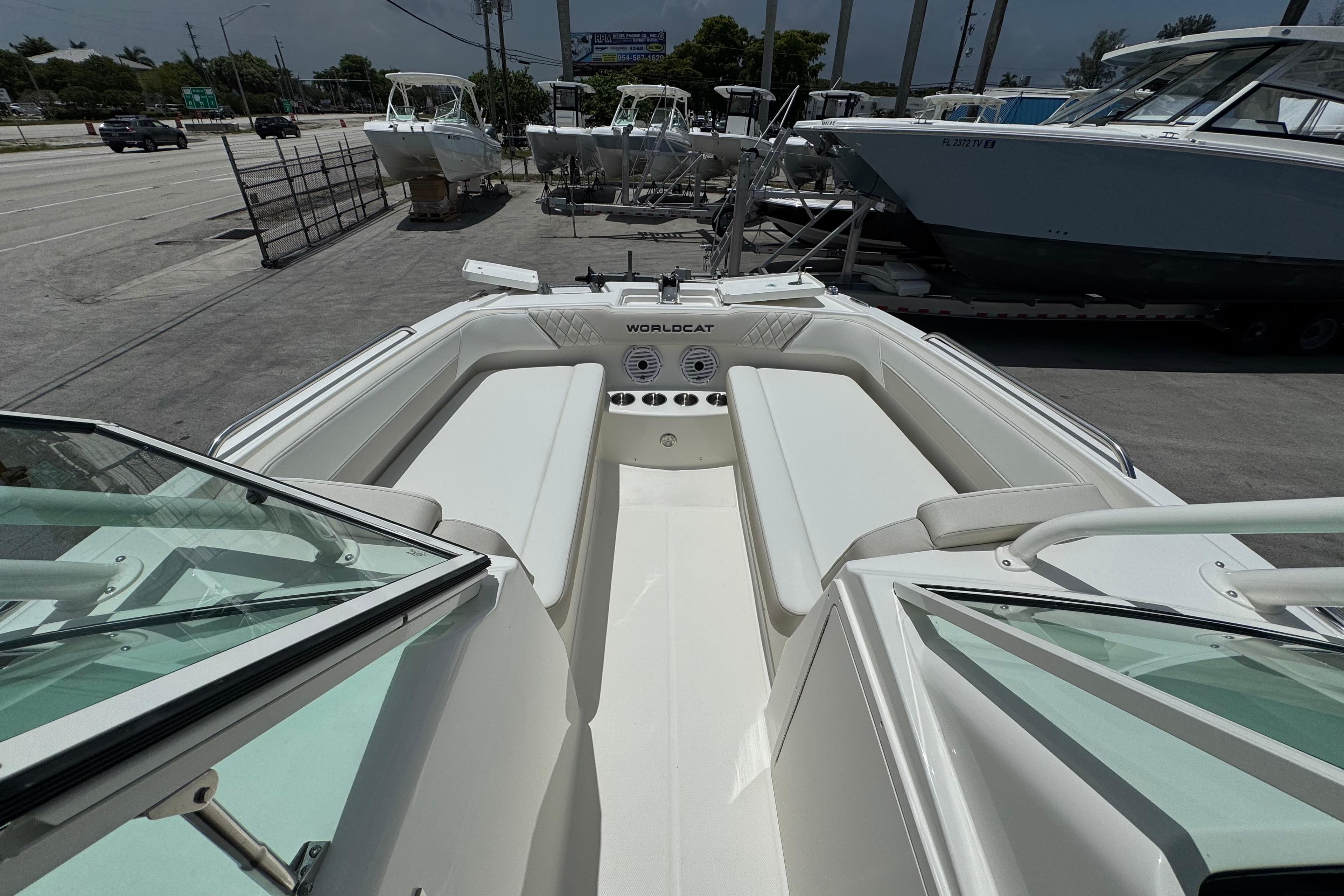 2026 World Cat 230 SD boat interior with spacious seating and modern design.