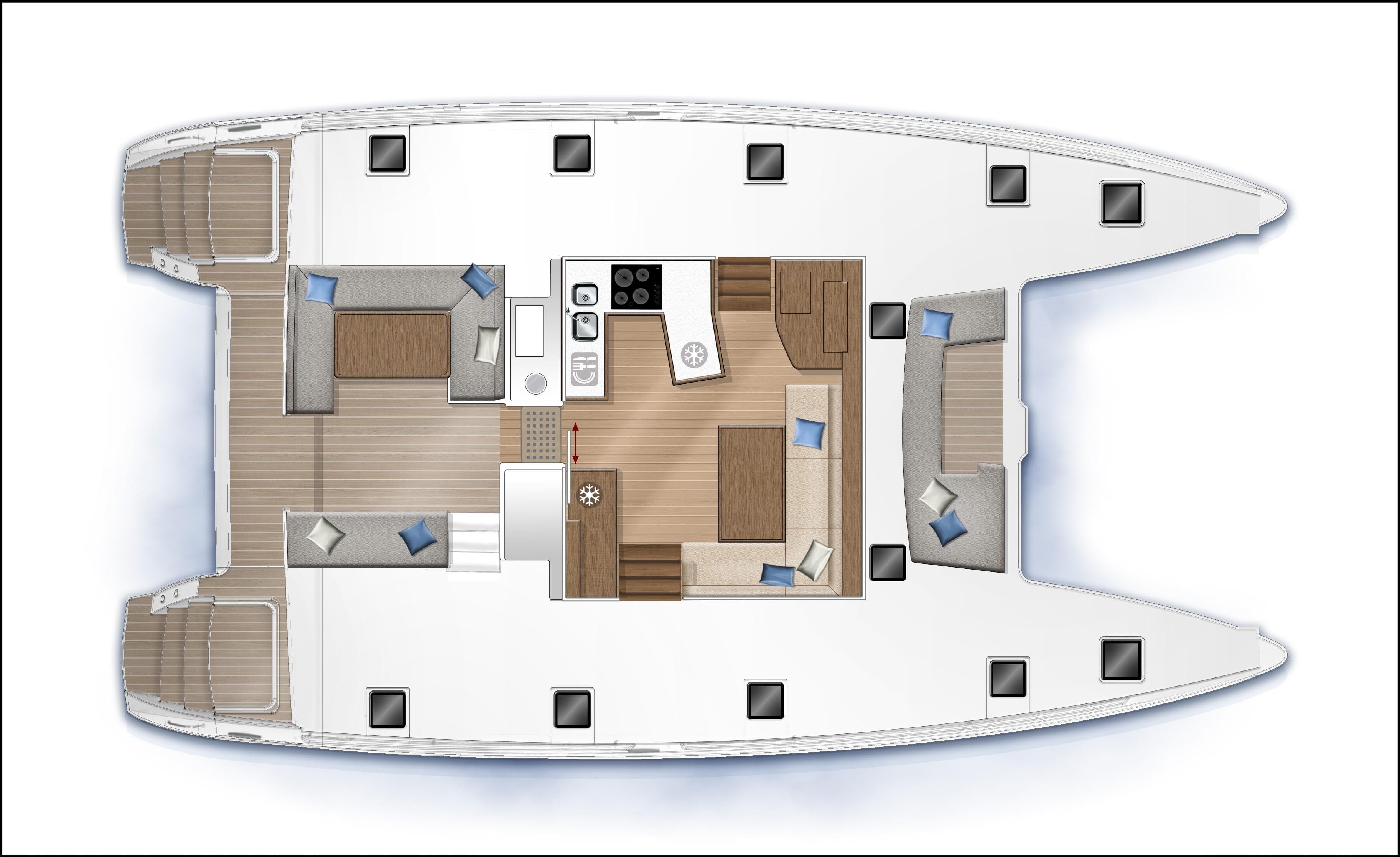 Manufacturer Provided Image: Lagoon 450S Upper Deck Layout Plan